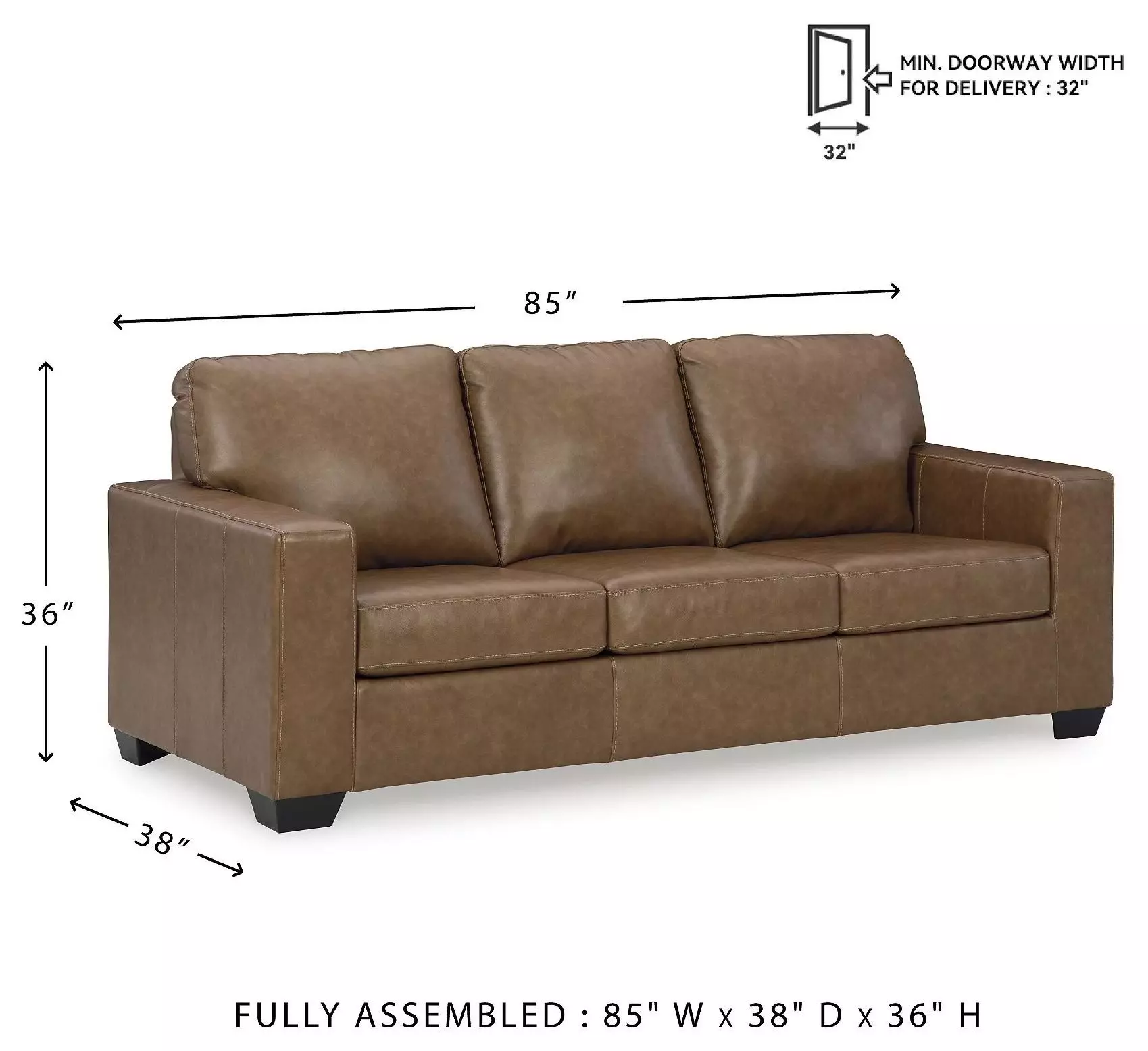 Bolsena Caramel Queen 85" Sofa Sleeper