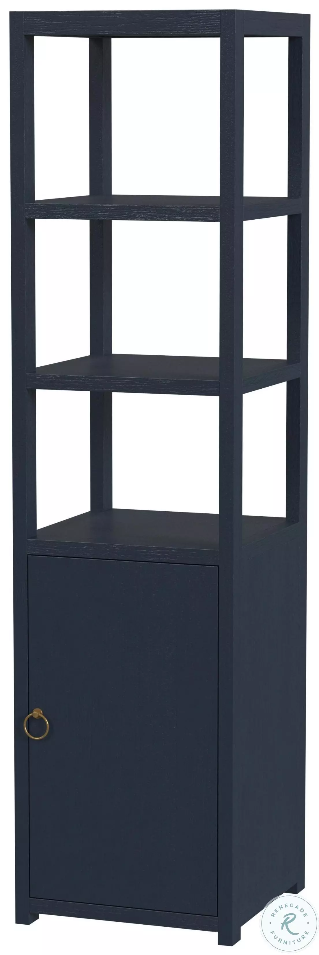 Lark Navy Blue 3 Tier Etagere Bookcase From Butler | Coleman Furniture