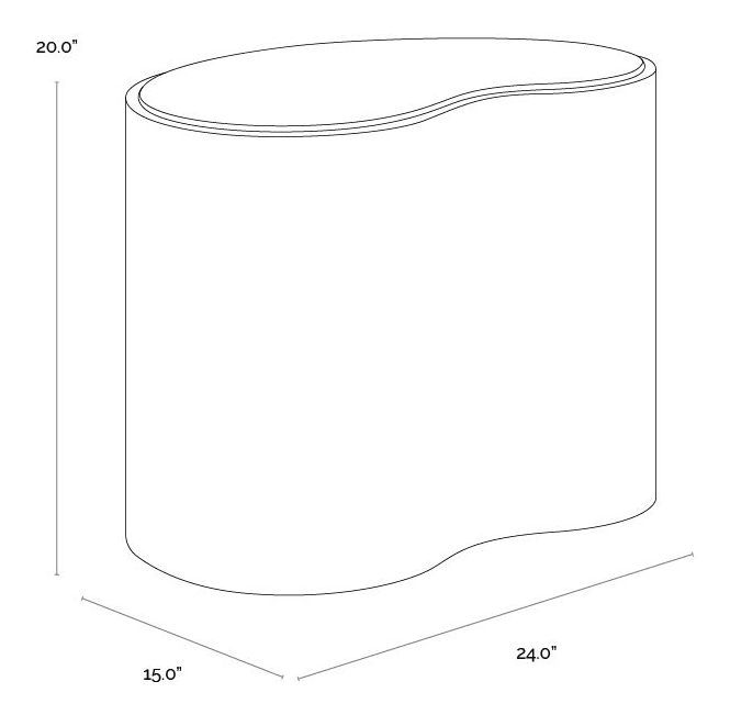 Ishiko Light Brown and Warm Brown Free Form Small Concrete Top Outdoor Cocktail Table