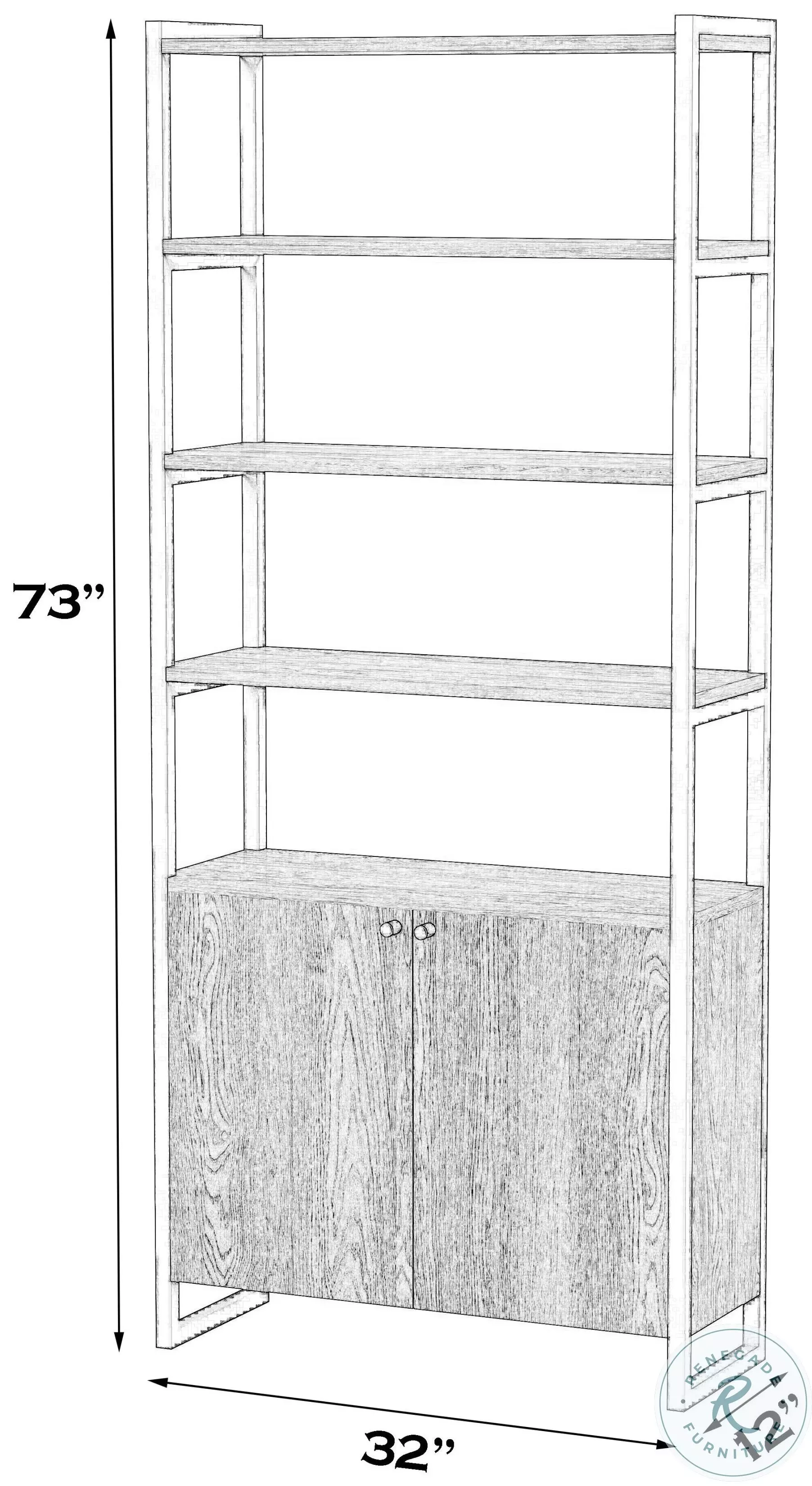 Drake Brown And Black 2 Door Bookcase