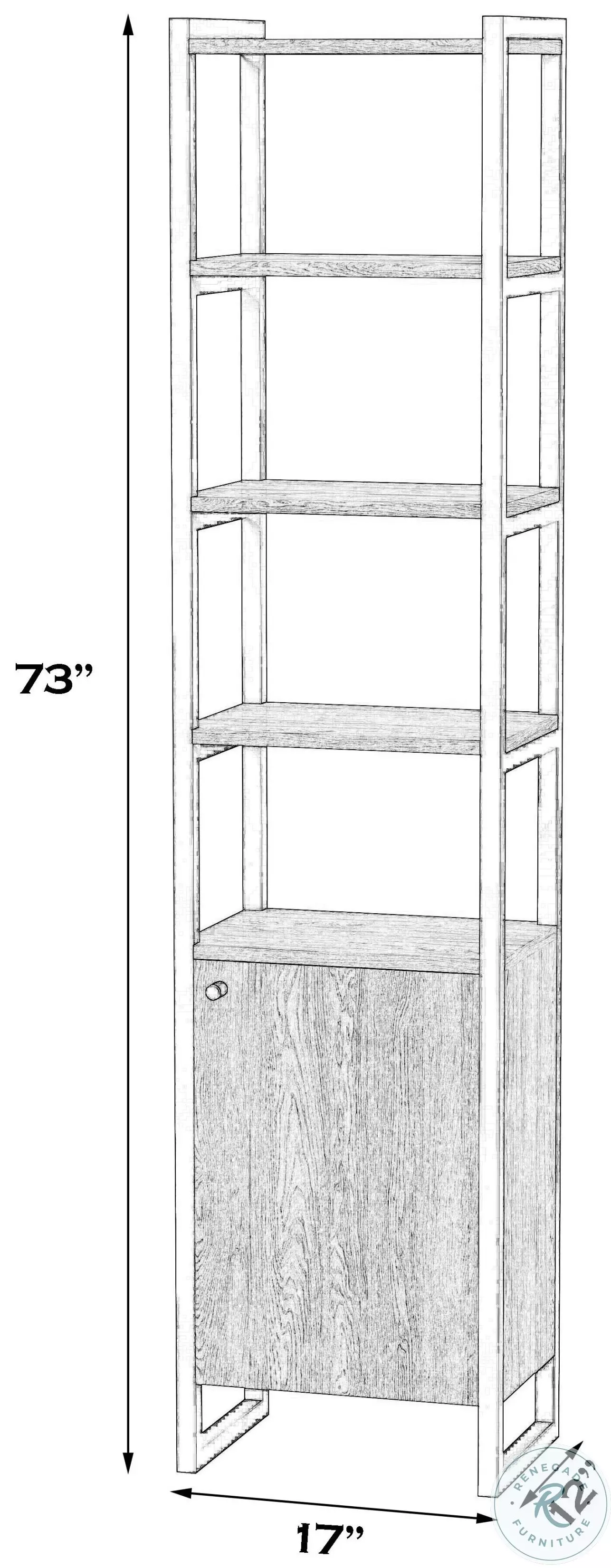 Drake Brown And Black 1 Door Bookcase