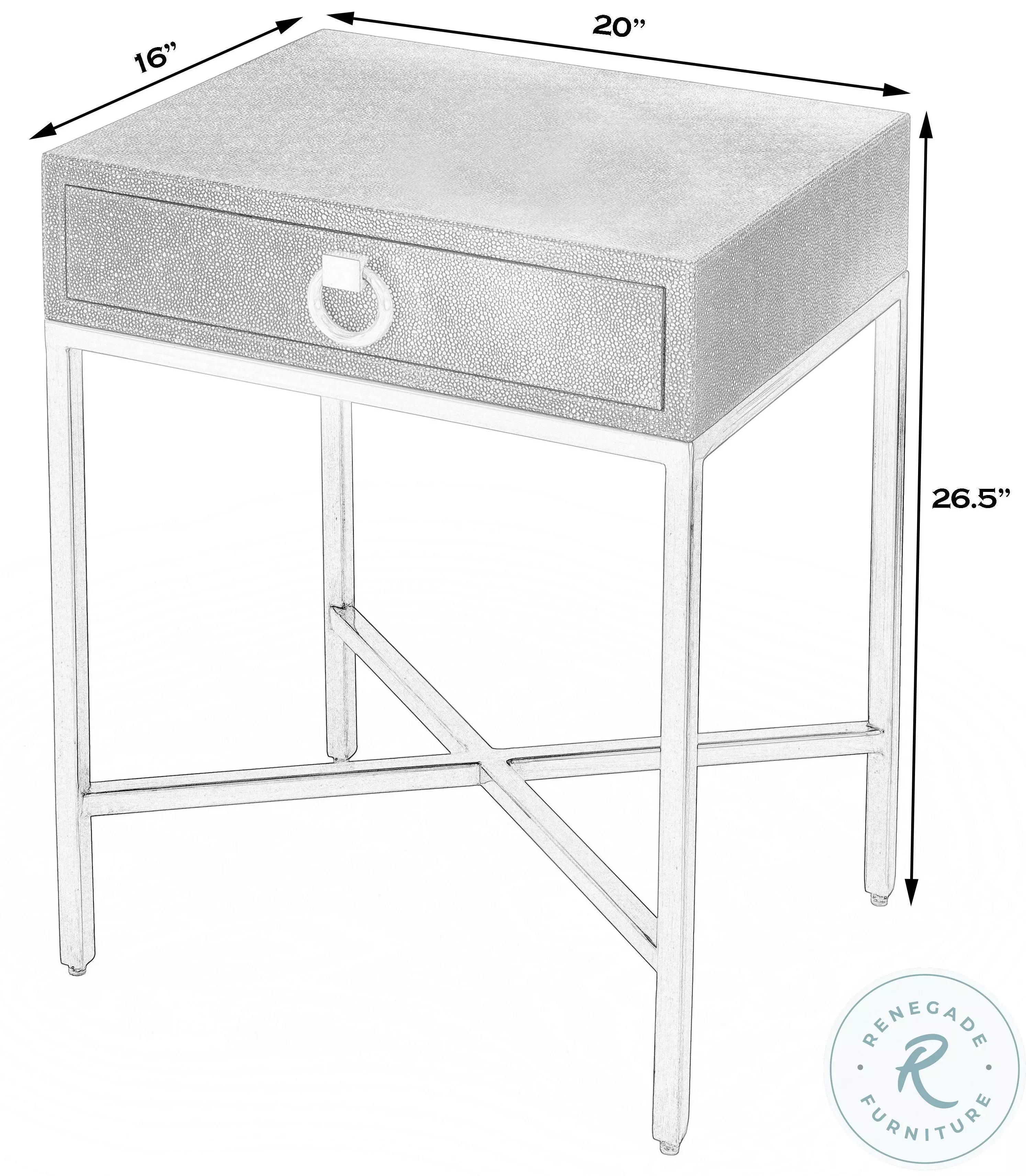 Sullia Gold Cosmopolitan One Drawer End Table