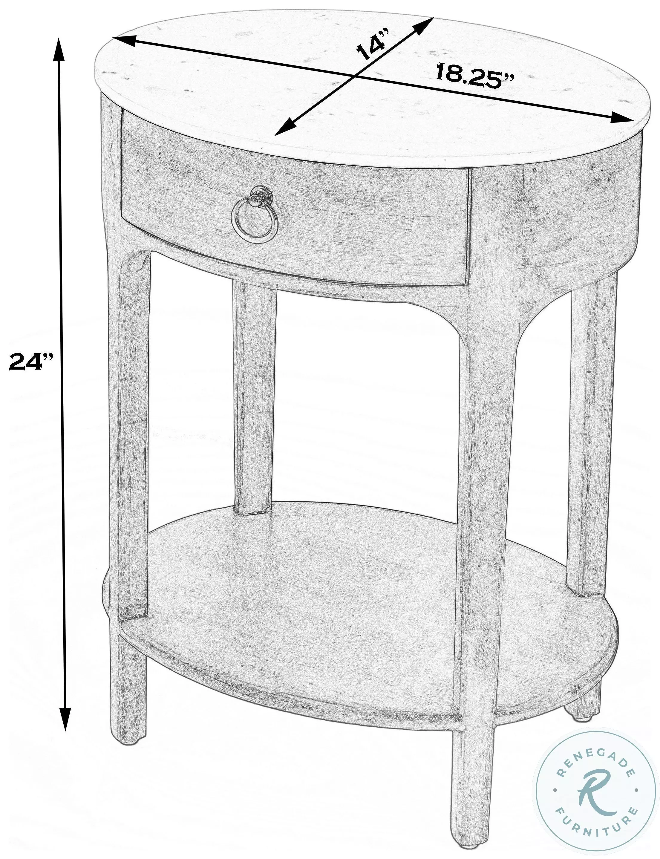 Ellen Natural 1 Drawer Nightstand