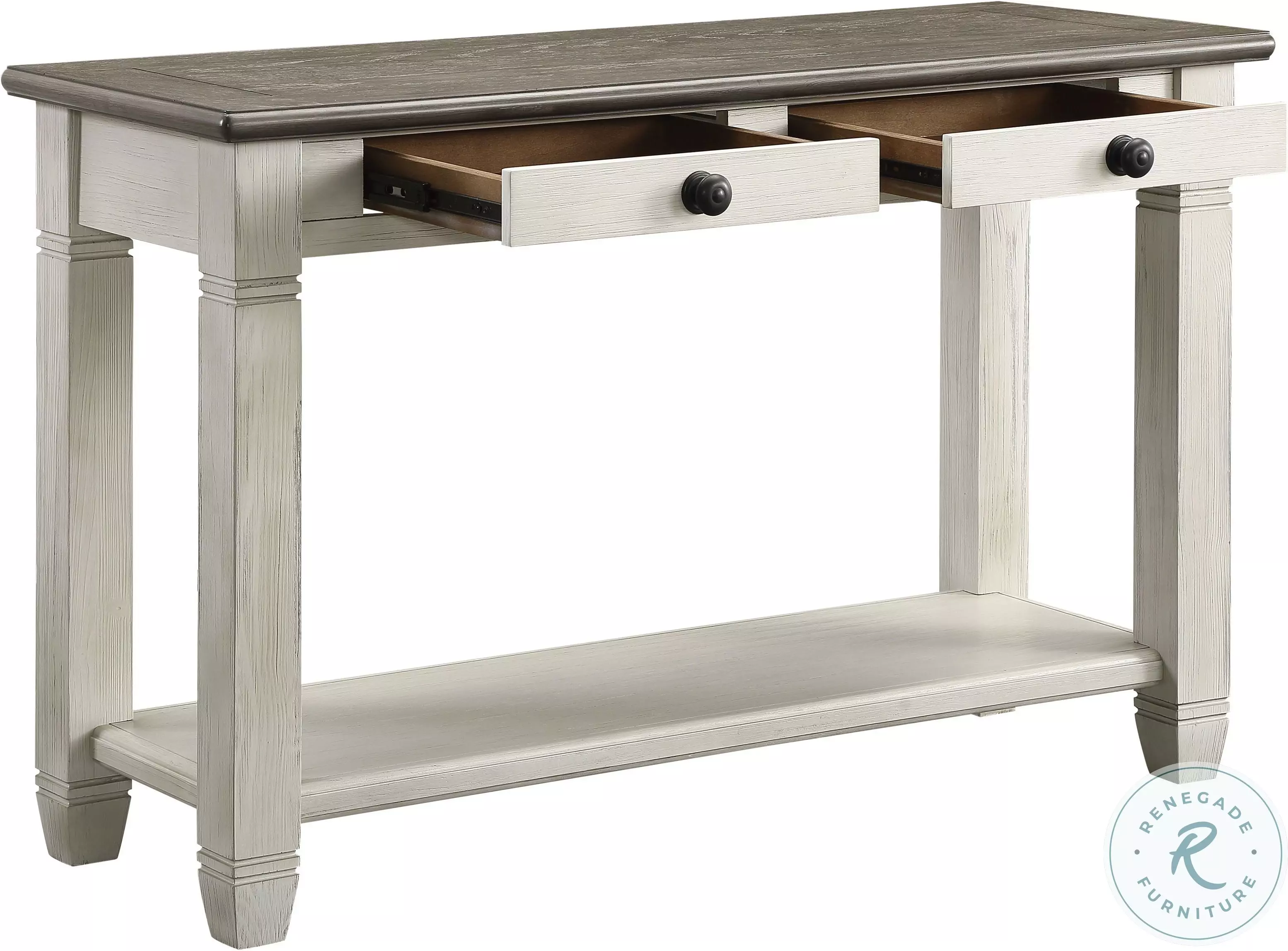 Granby Rosy Brown And Antique White Sofa Table from Homelegance
