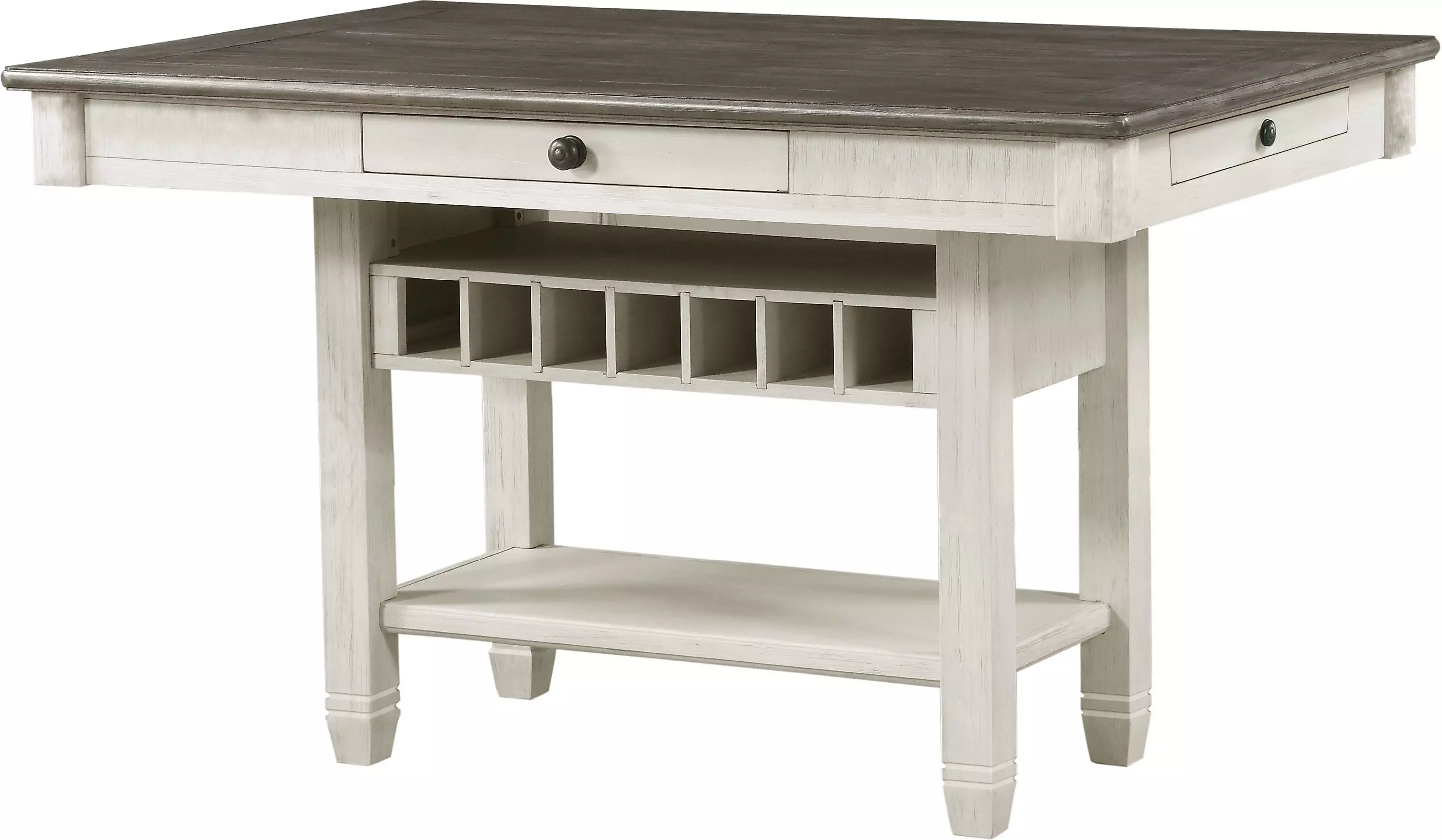Granby Antique White And Rosy Brown Counter Height Dining Table