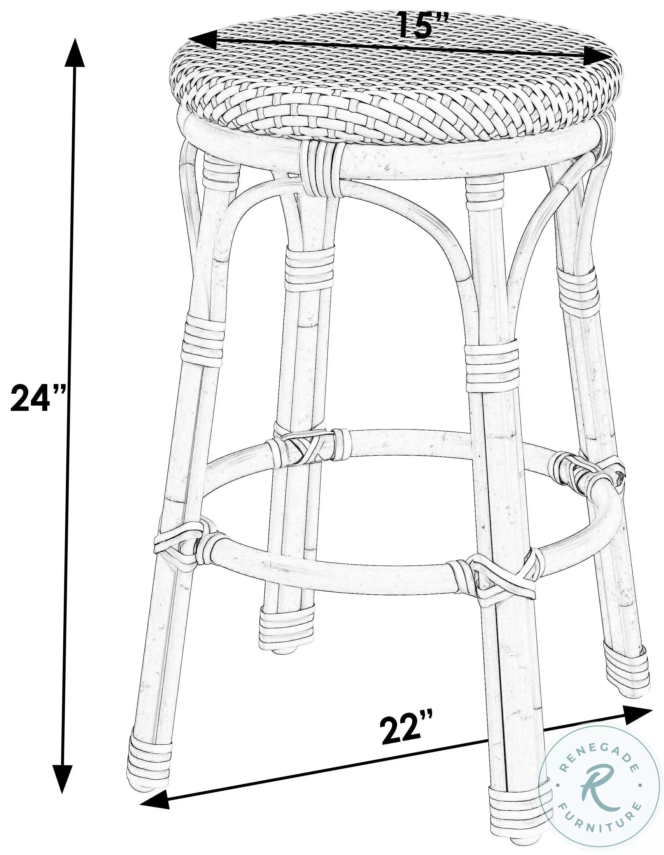 Tobias Black And White Outdoor Counter Height Stool