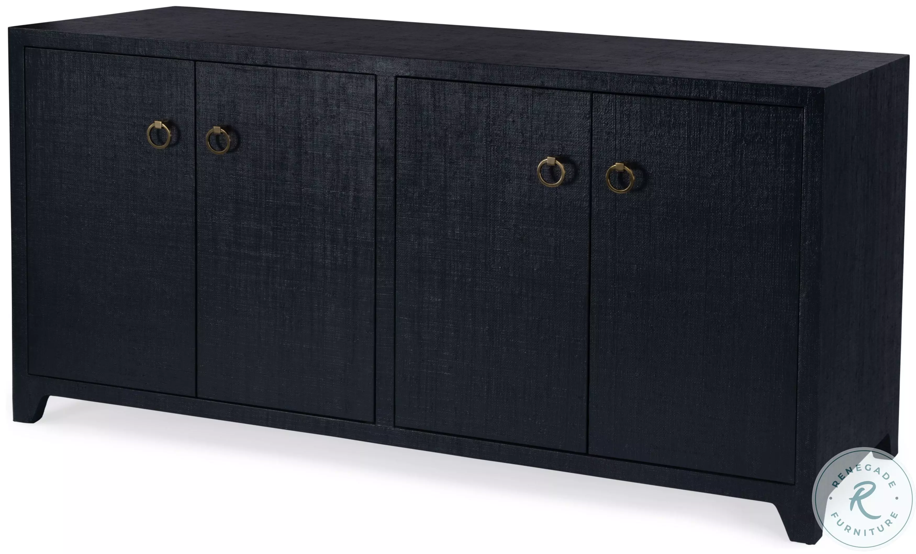 Bar Harbor Navy Blue Raffia 4 Door Sideboard From Butler | Coleman