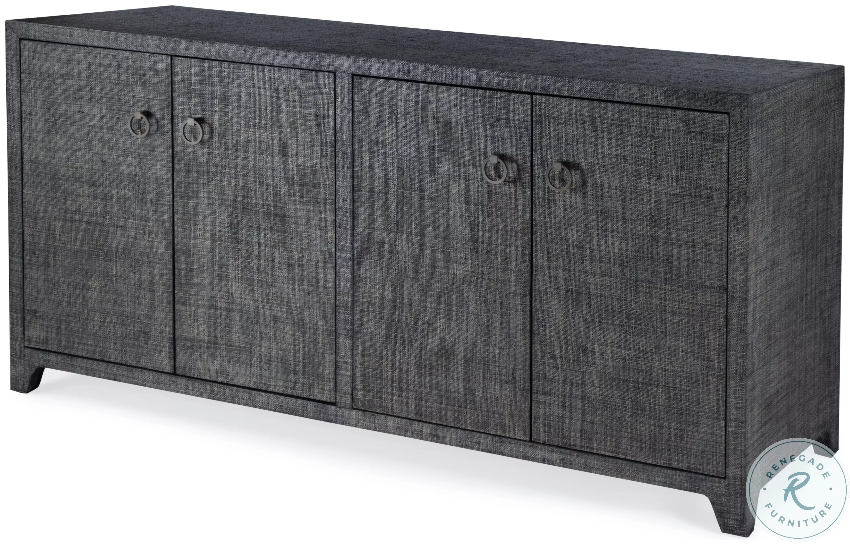 Bar Harbor Charcoal Raffia 4 Door Sideboard From Butler | Coleman