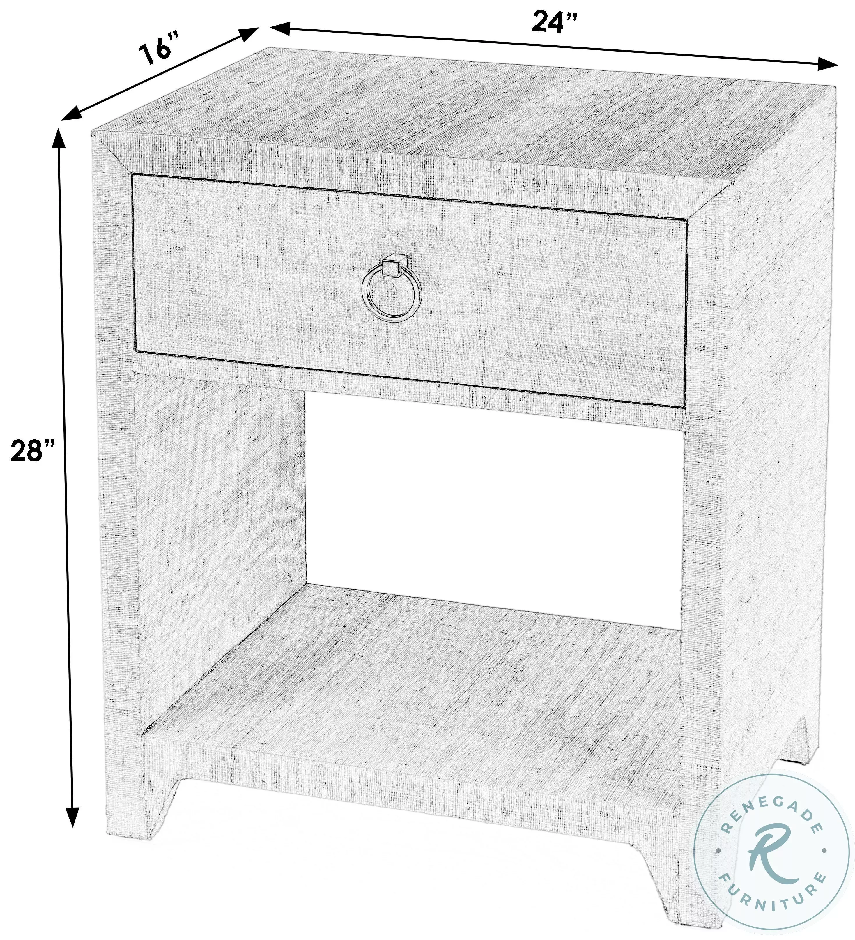 Bar Harbor neutral Raffia Nightstand