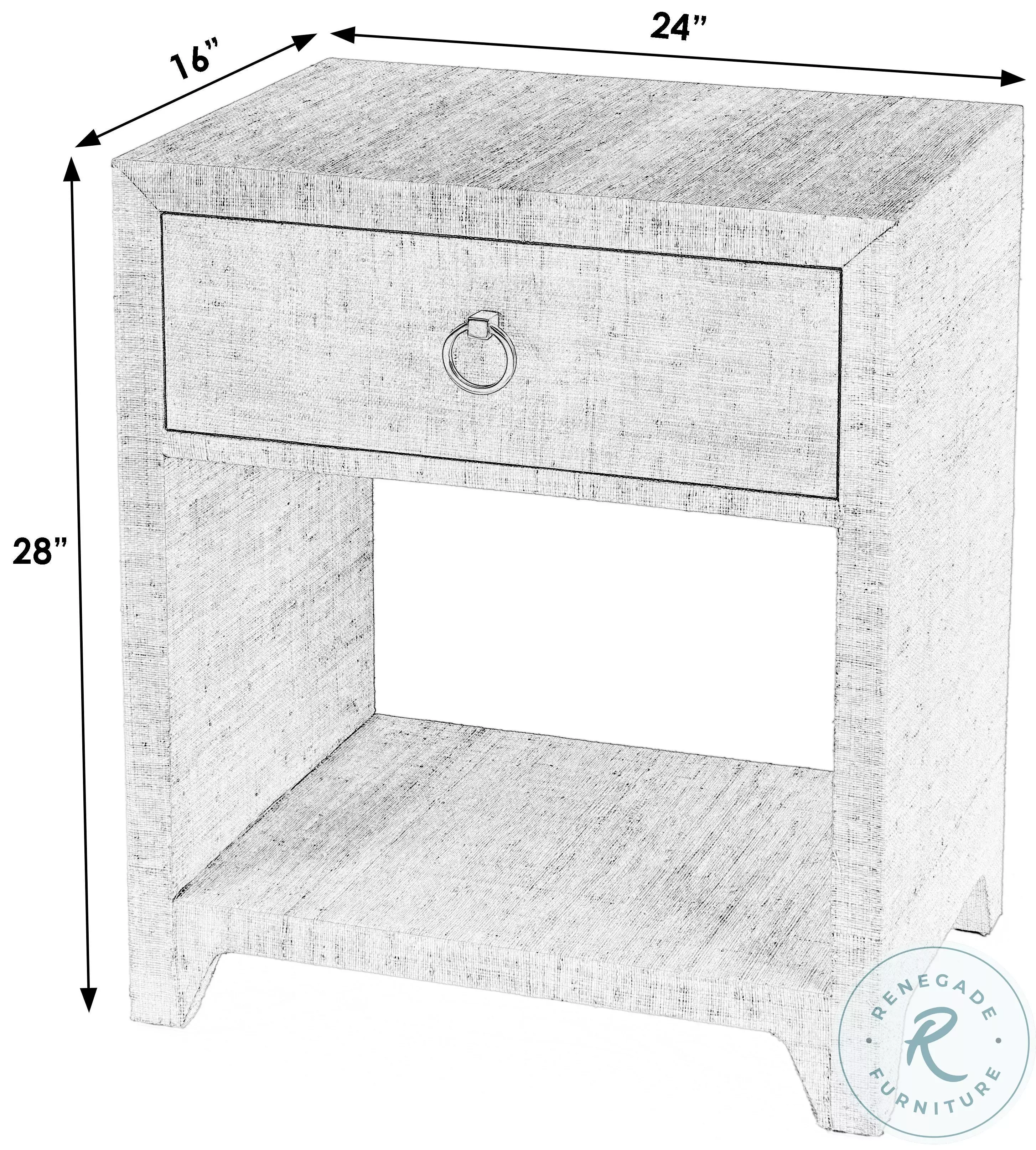 Bar Harbor Dark Navy Raffia Nightstand