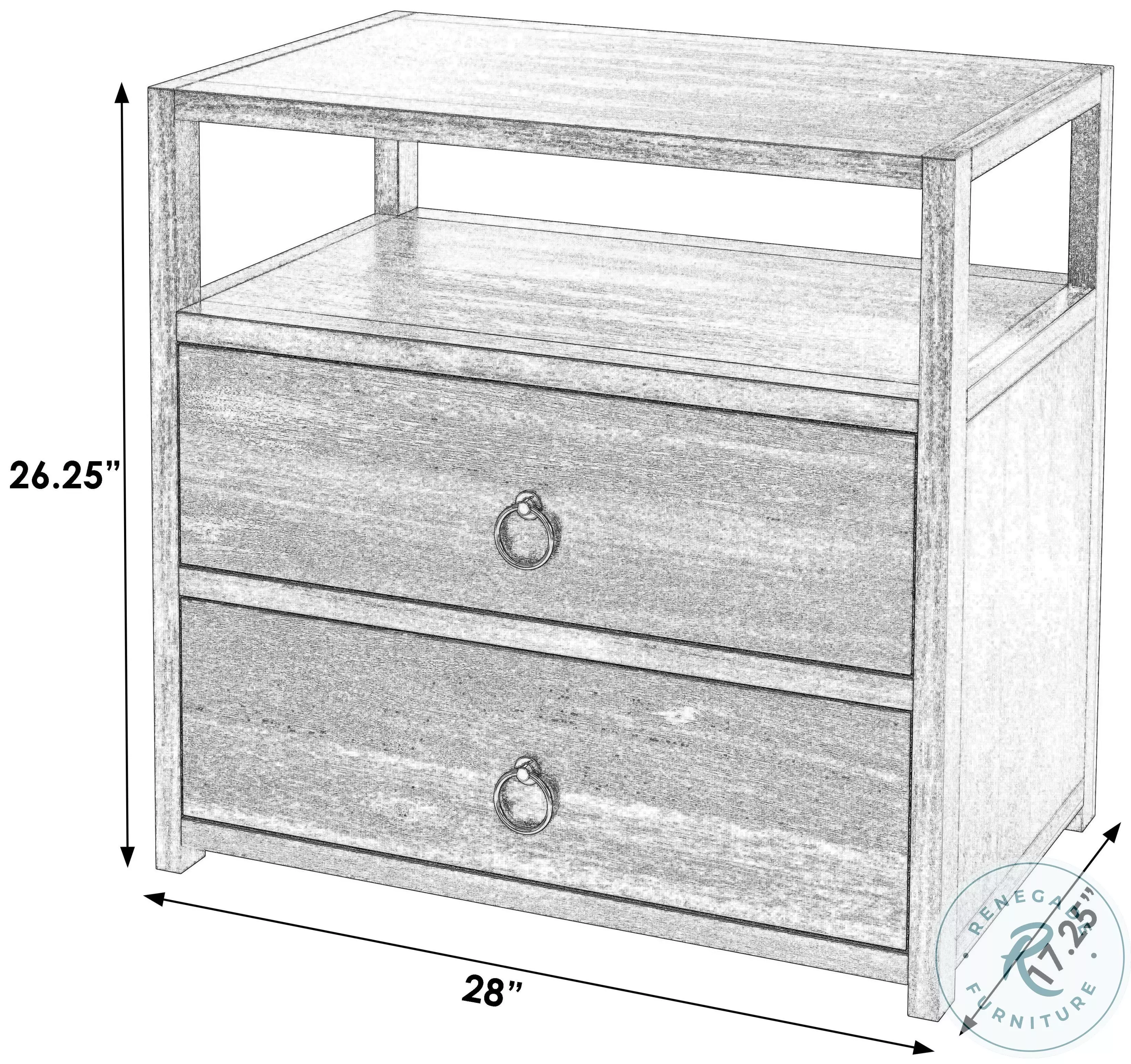 Lark Navy Blue 2 Drawer Nightstand