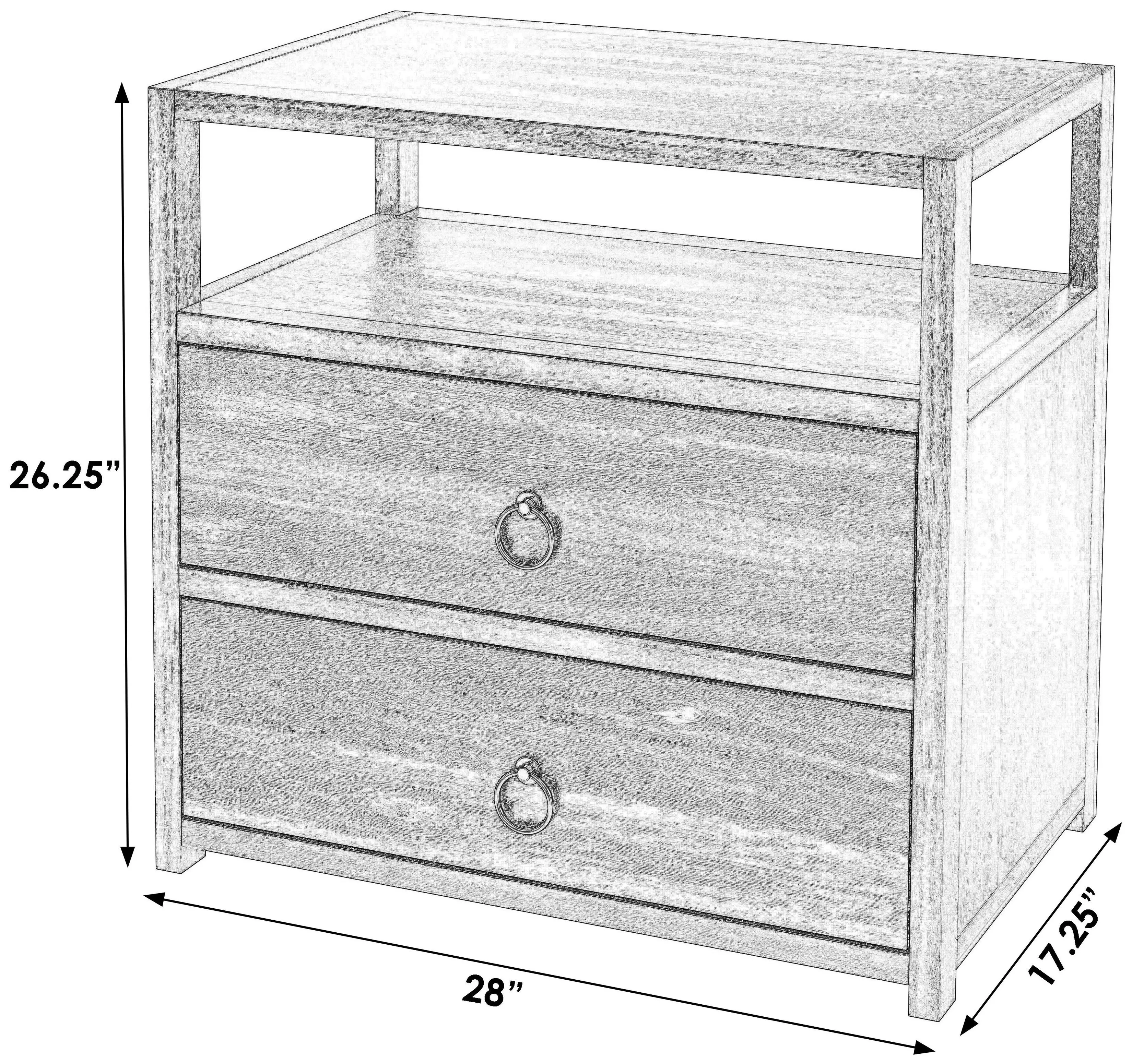 Lark Black 28" Rectangular 2 Drawer Nightstand