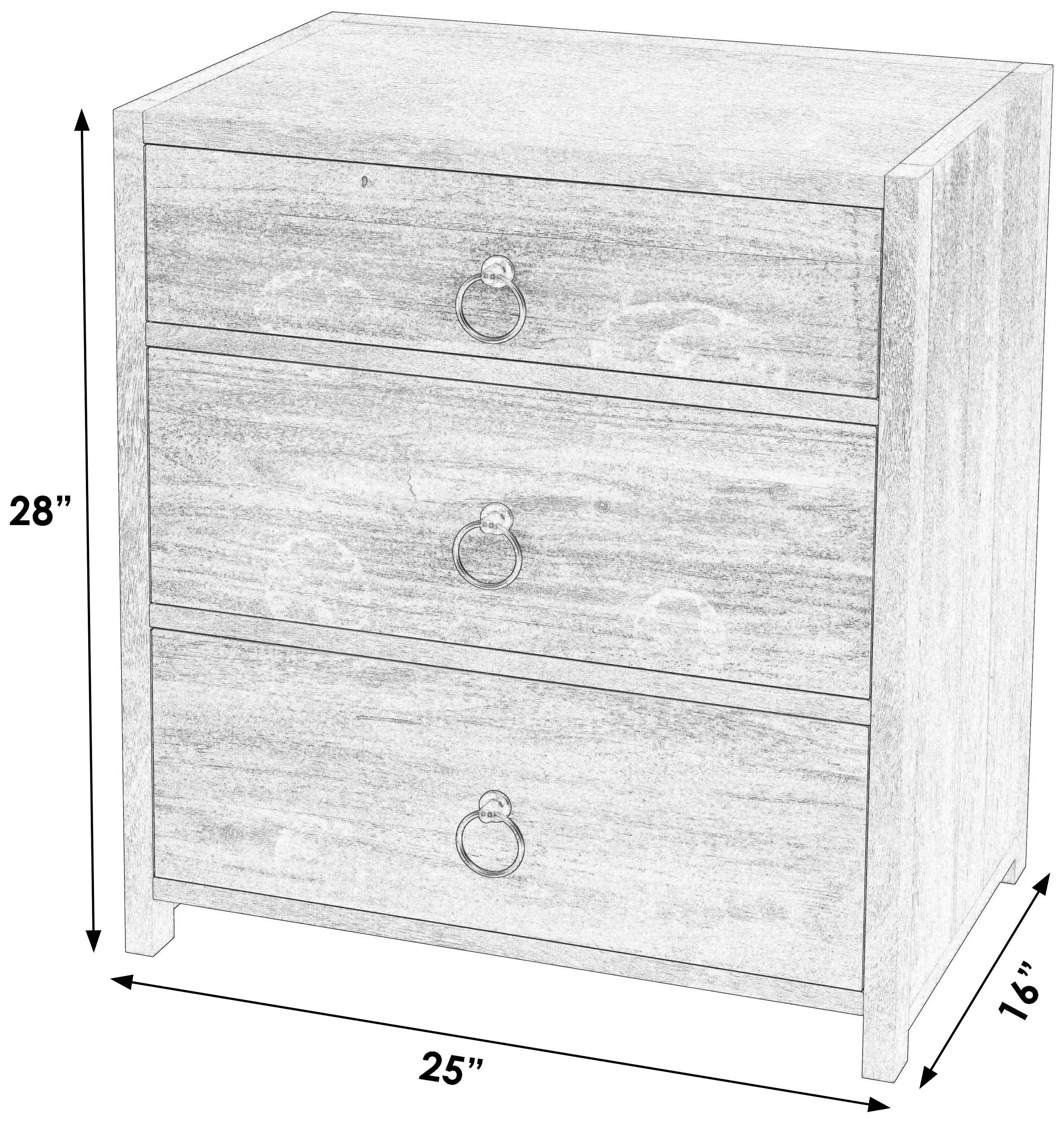 Lark Medium Brown 25" 3 Drawer Nightstand