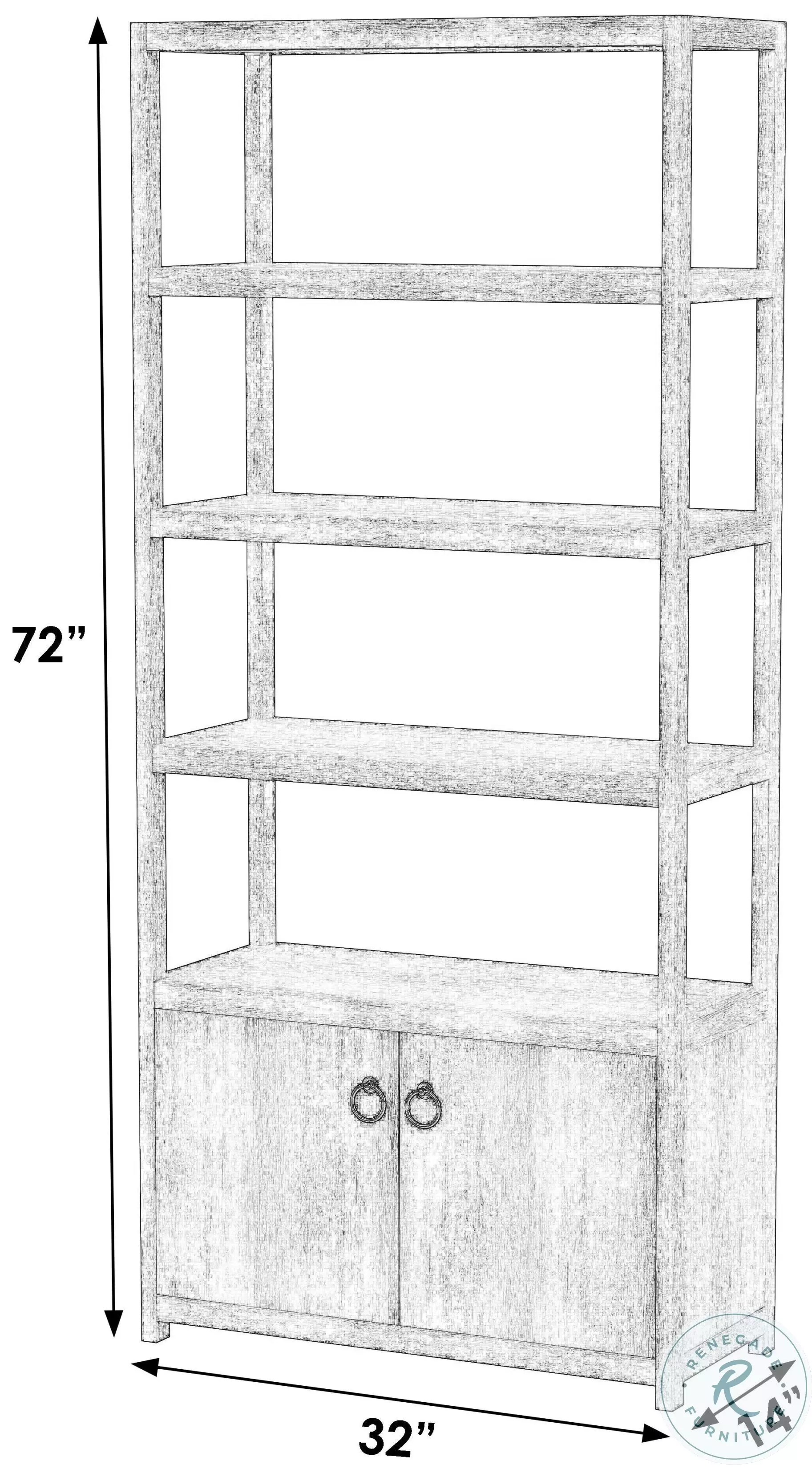 Lark White 4 Tier Etagere Bookcase