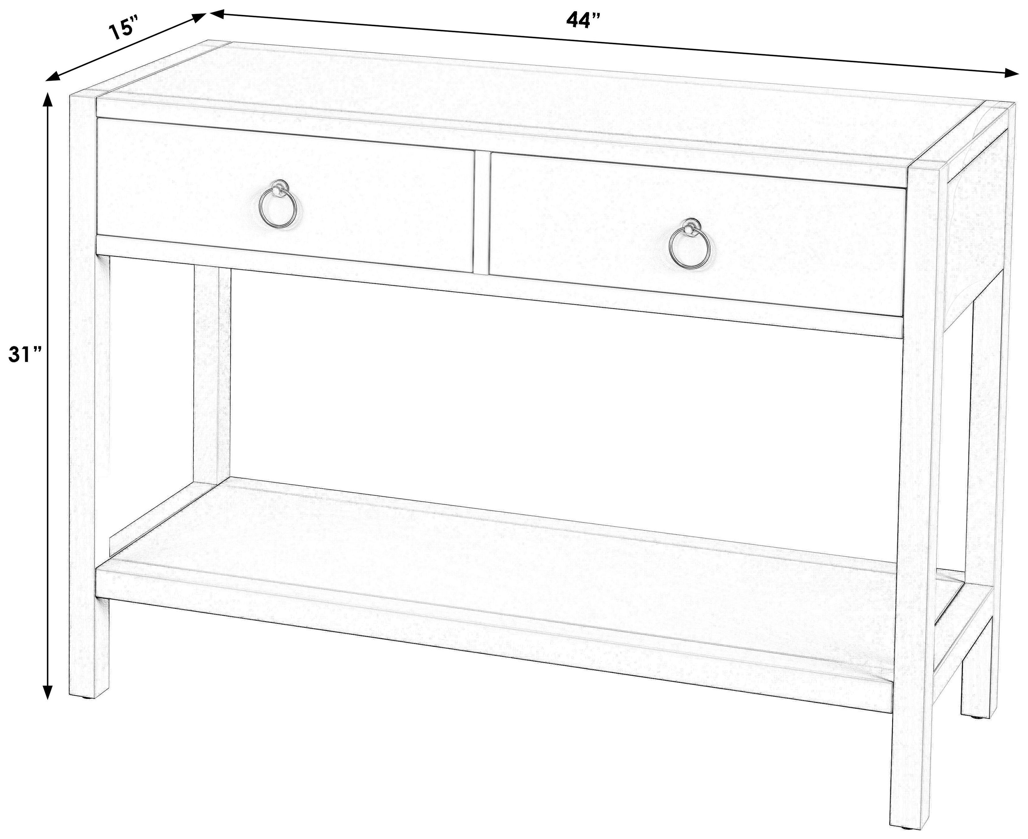 Lark Black 44" Rectangular 2 Drawer Console Table