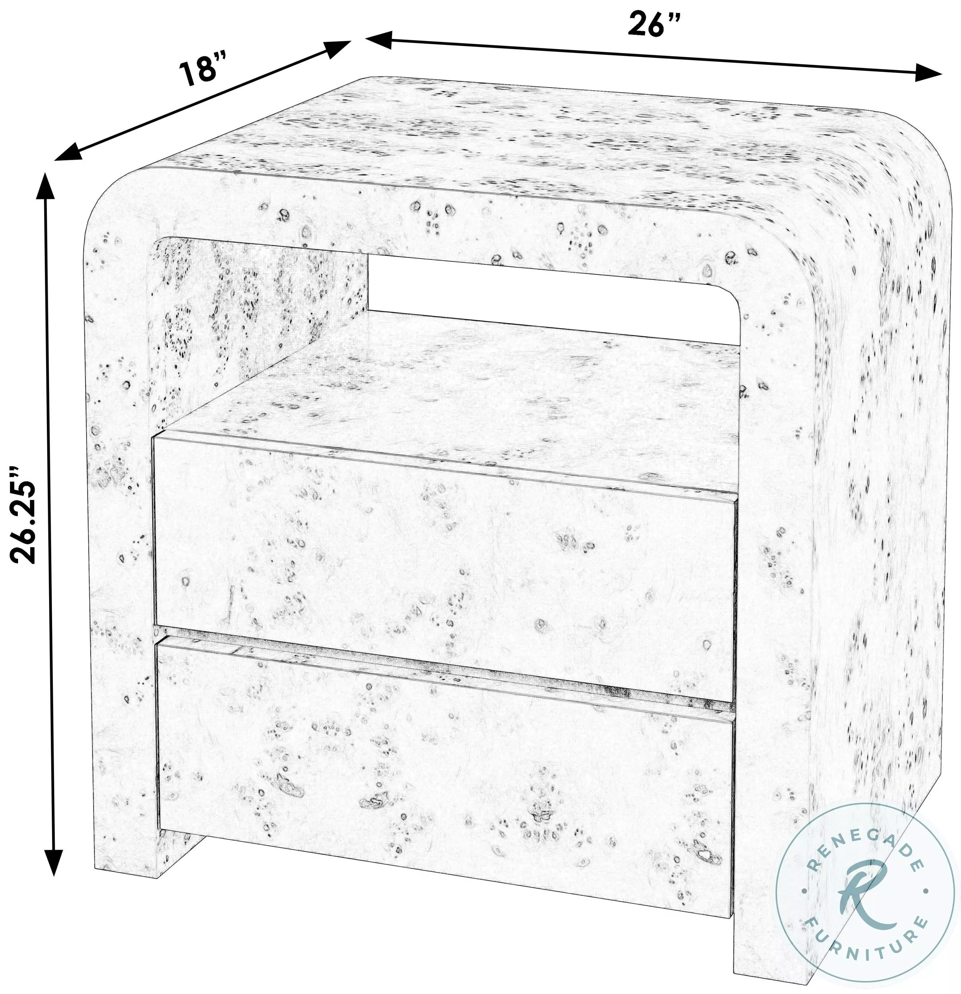 Cora Light Burl Nightstand