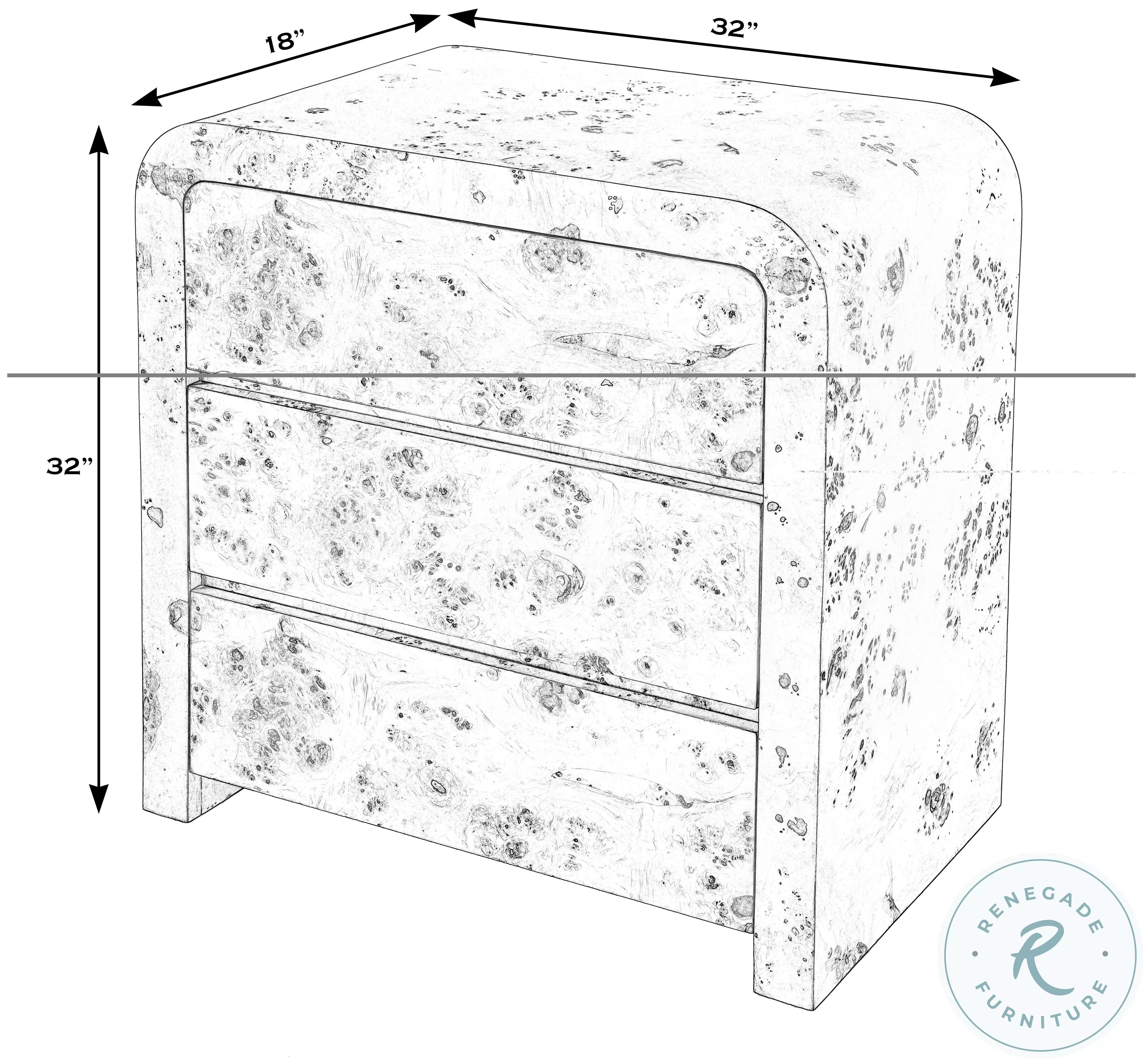 Cora Light Burl Bedside Chest