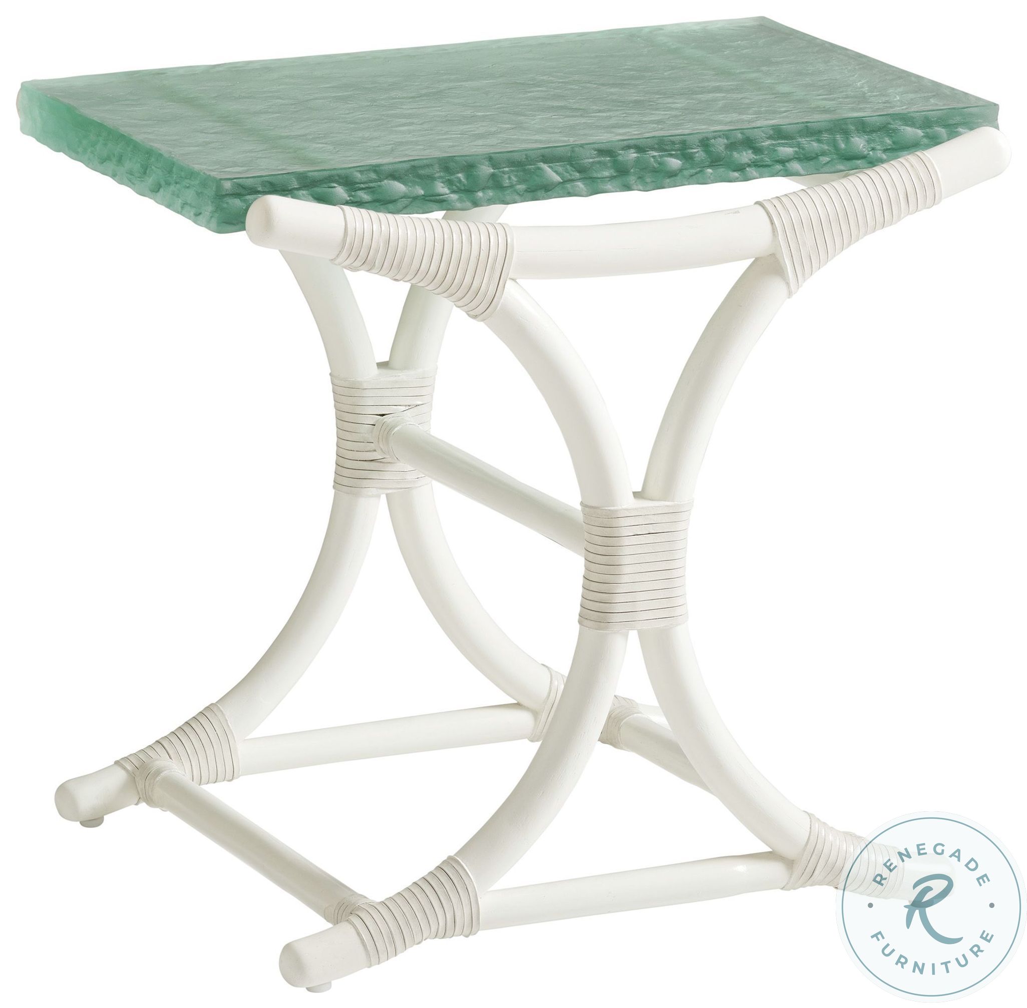 Ocean Breeze Green And White Dania Sea Glass End Table from Tommy ...
