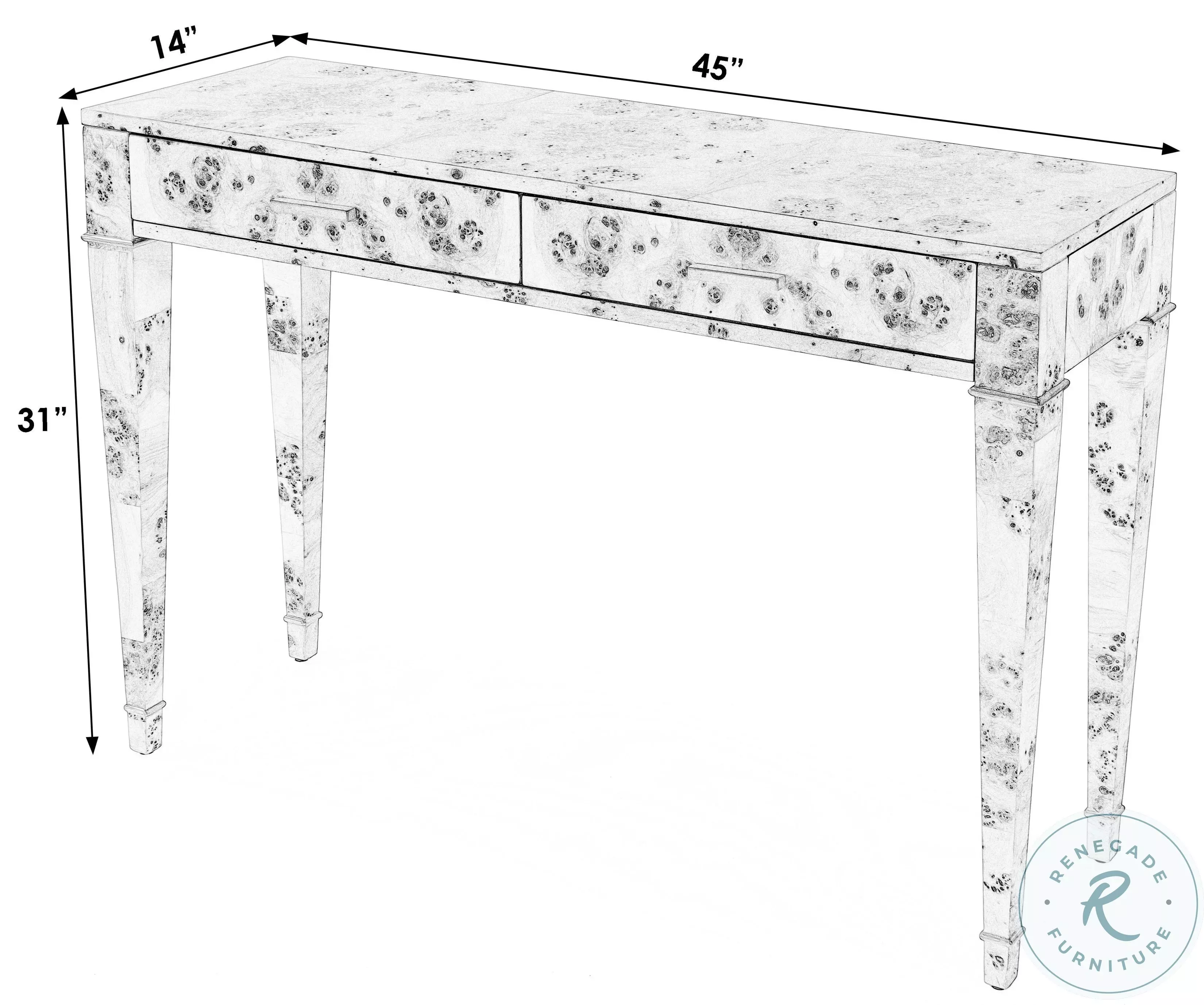 Kai Dark Burl Console Table