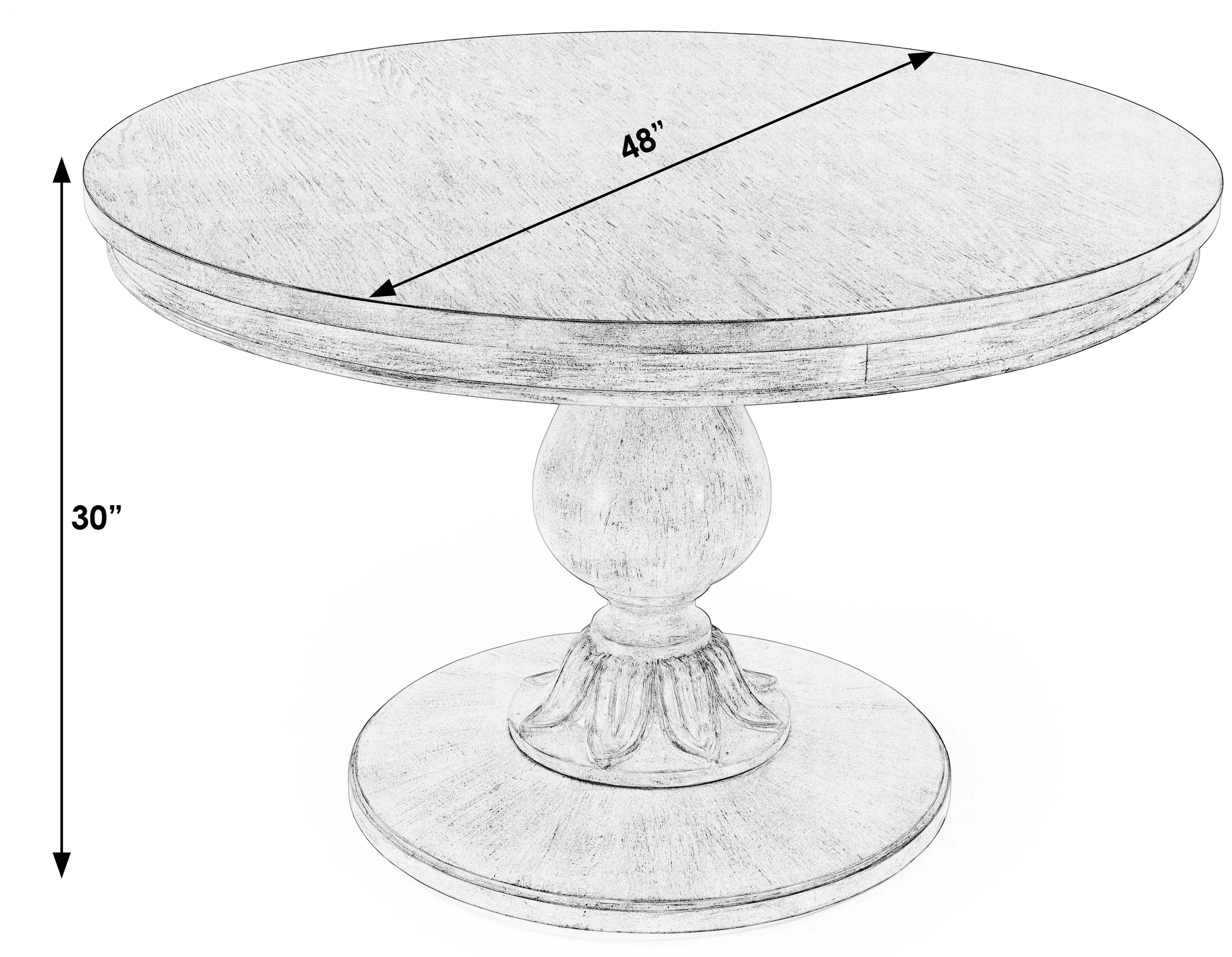 Evie Royal Pastel Green 48" Round Single Pedestal Dining Table