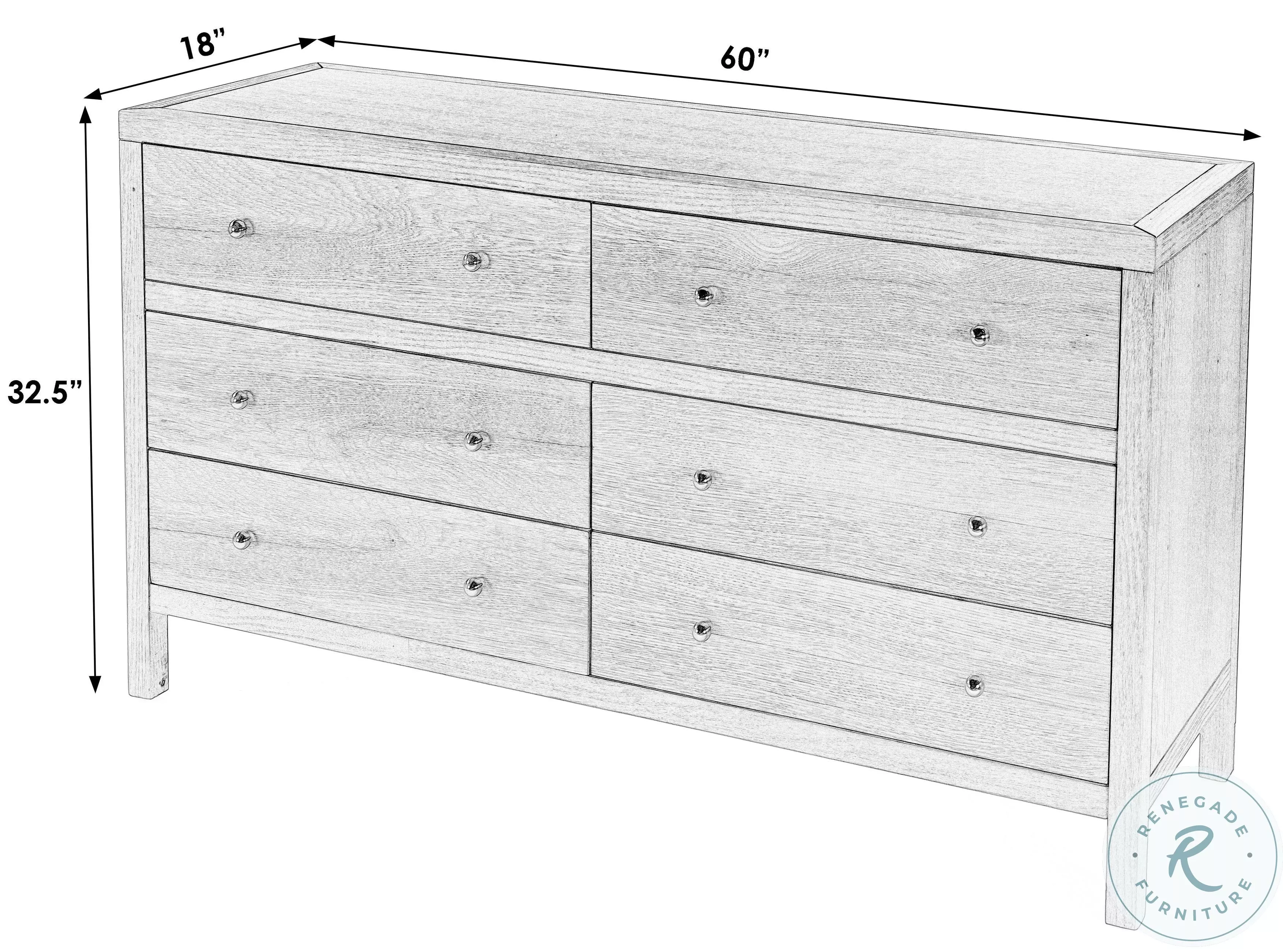 Nora Walnut 6 Drawer Dresser