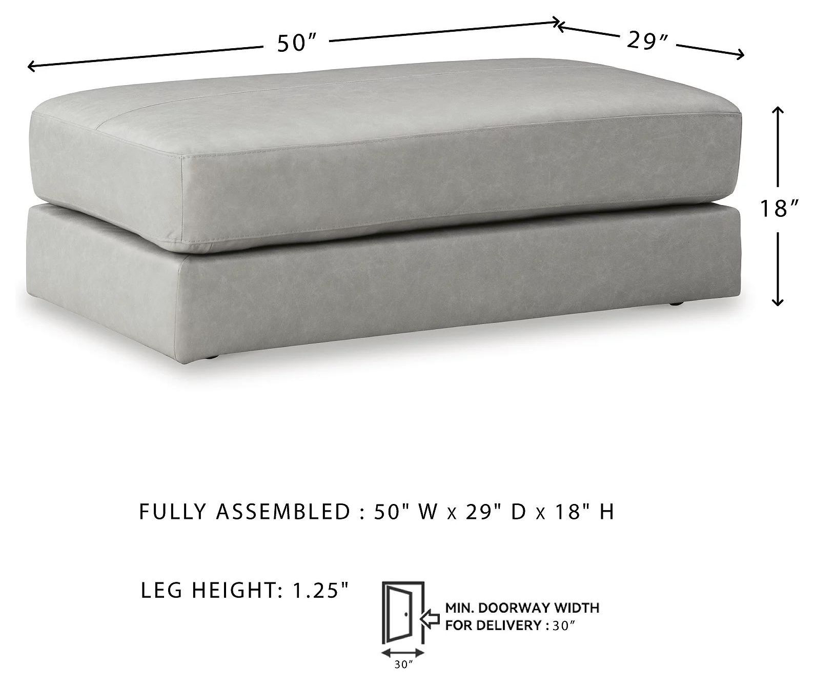 Amiata Glacier Oversized Accent Ottoman