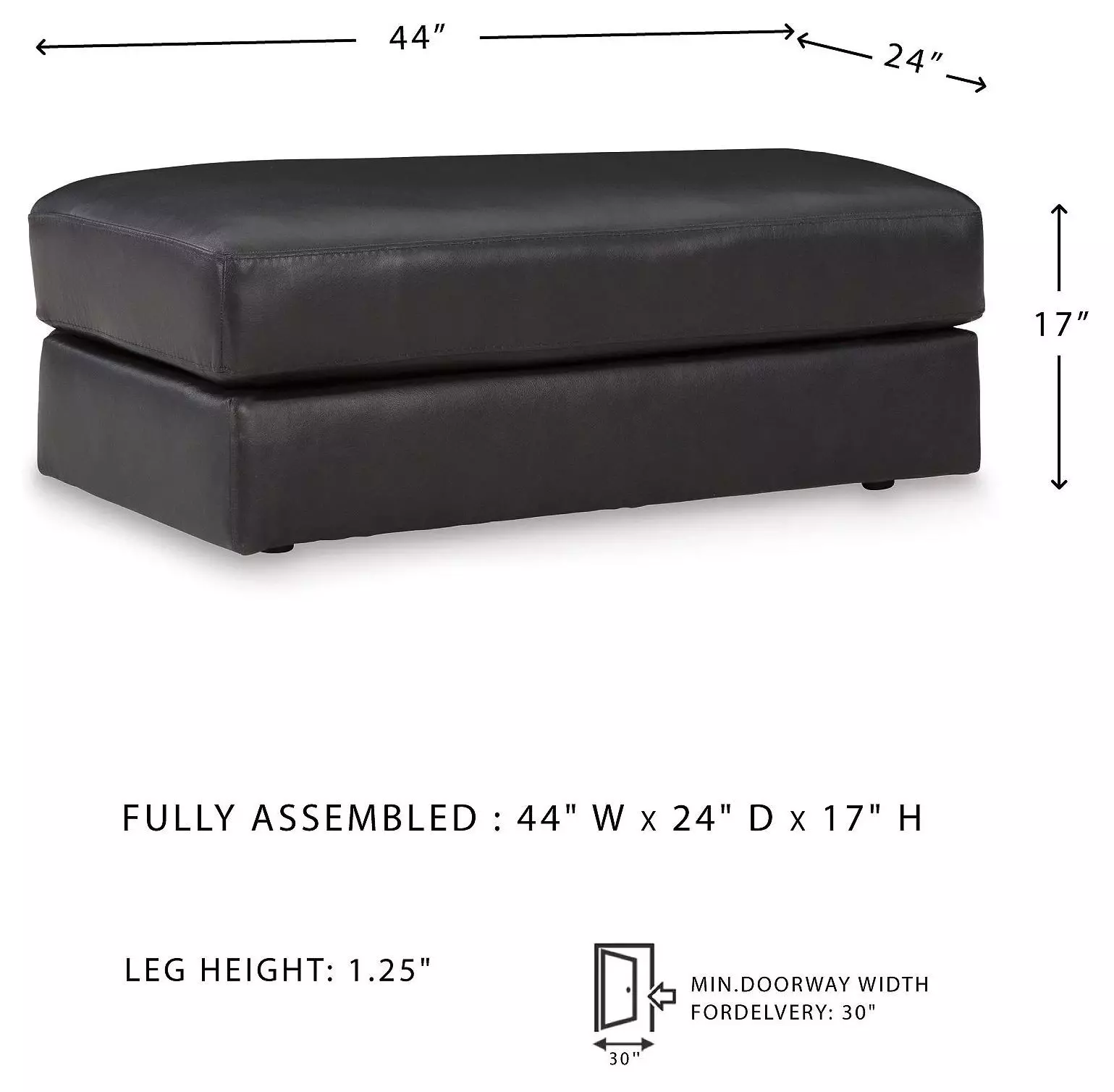 Amiata Onyx Leather Ottoman