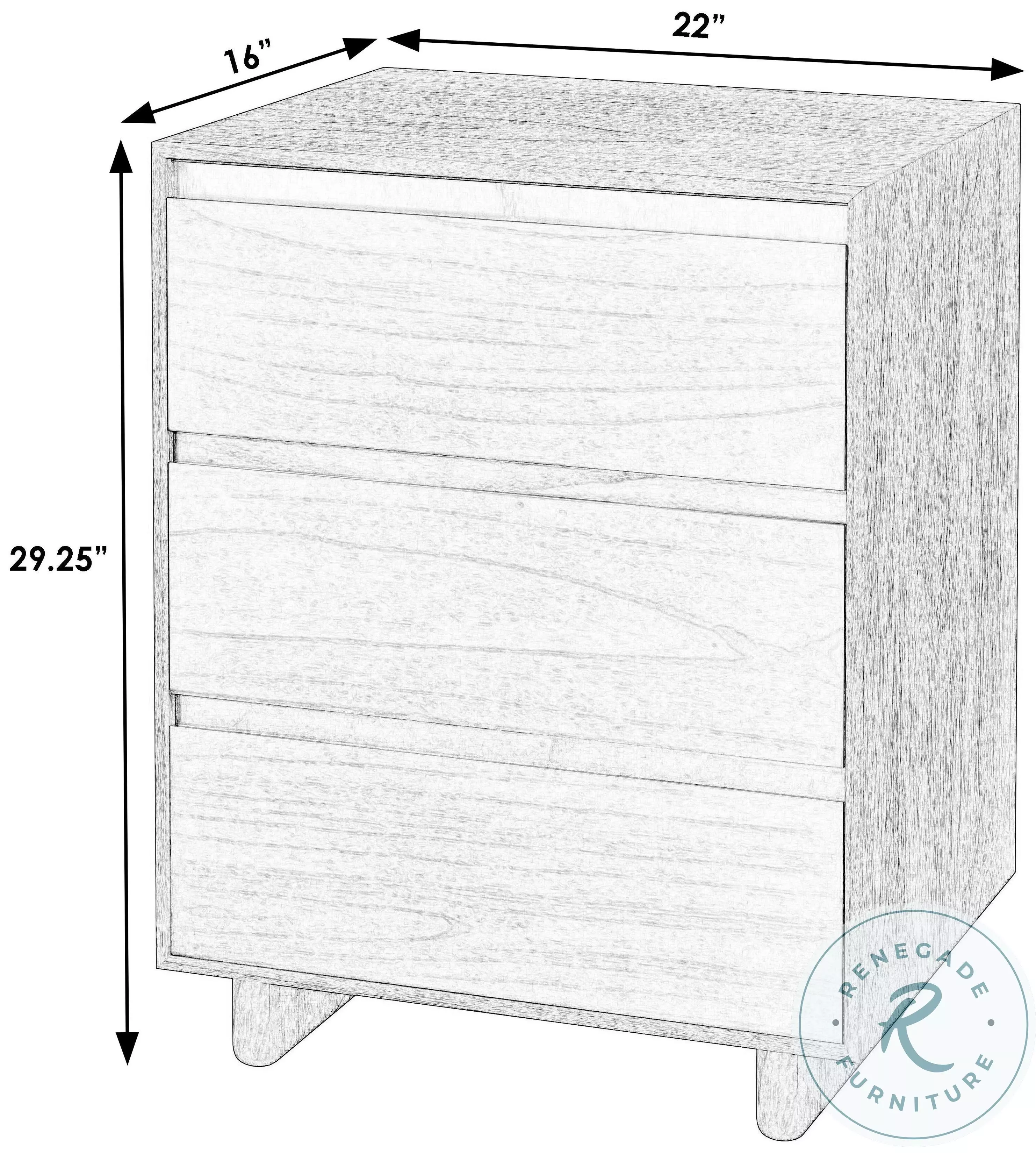 Halmstad Brown 3 Drawer Nightstand