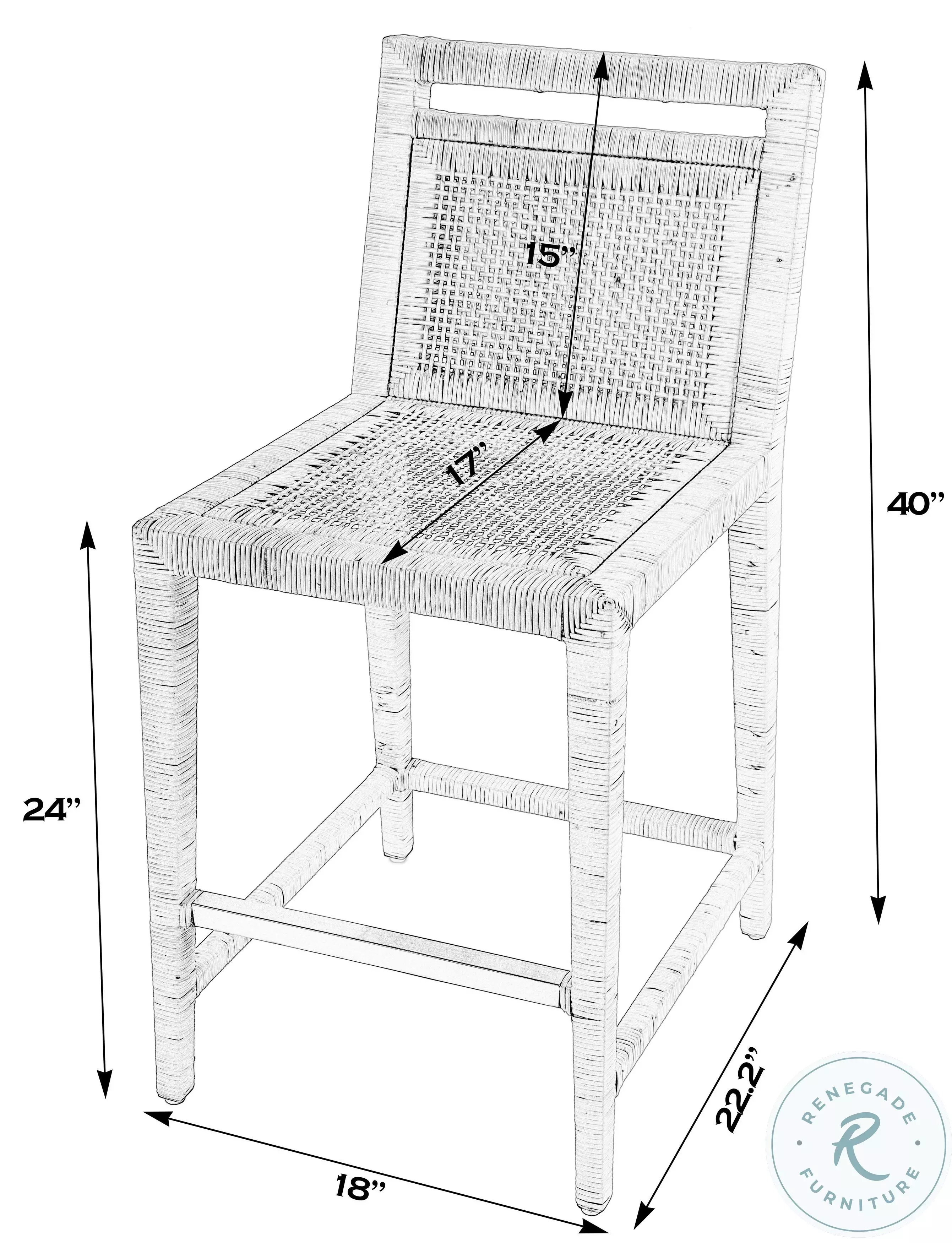 Brielle Natural Rattan Woven Counter Height Stool