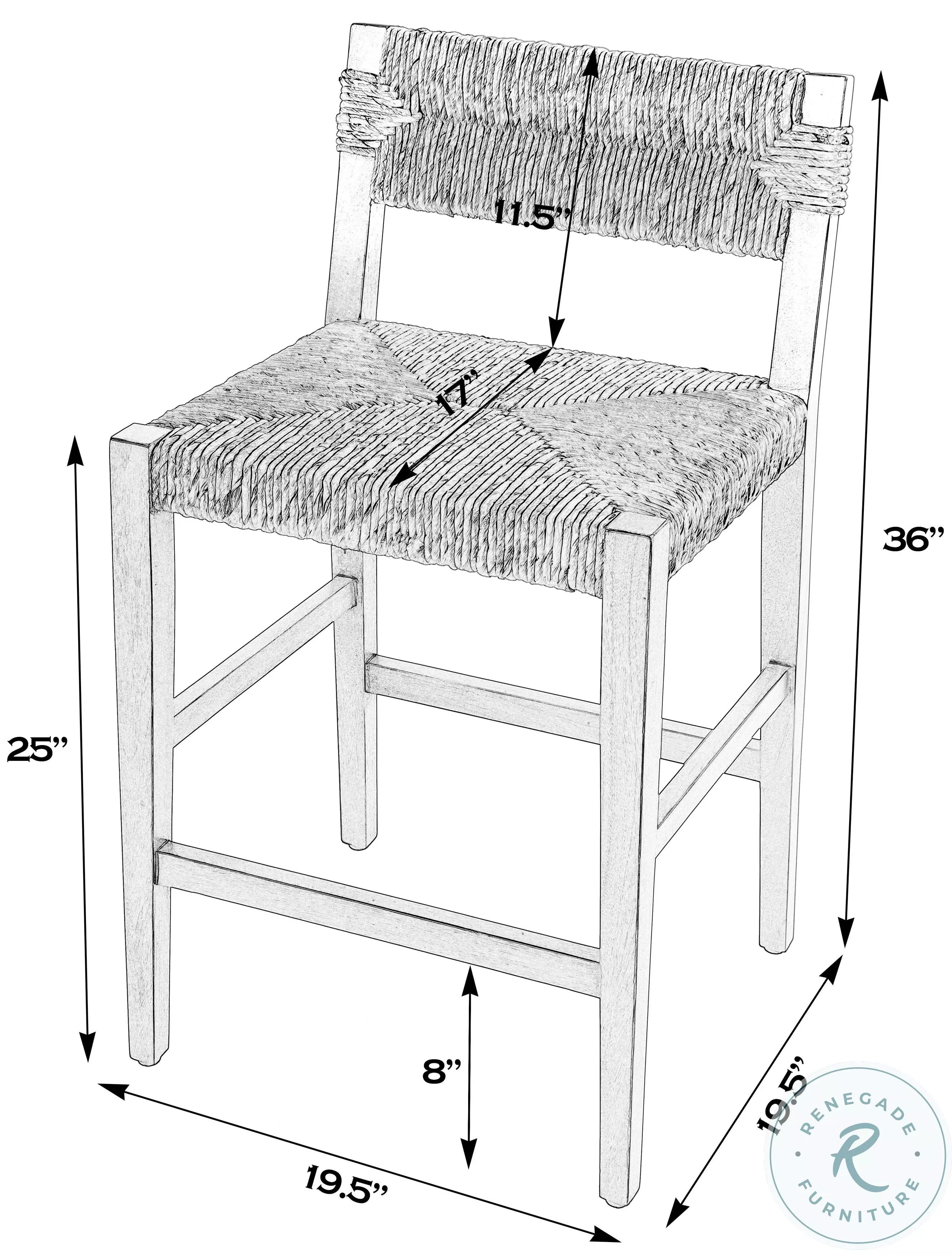 Valencia Dark Brown Short Back Counter Height Stool