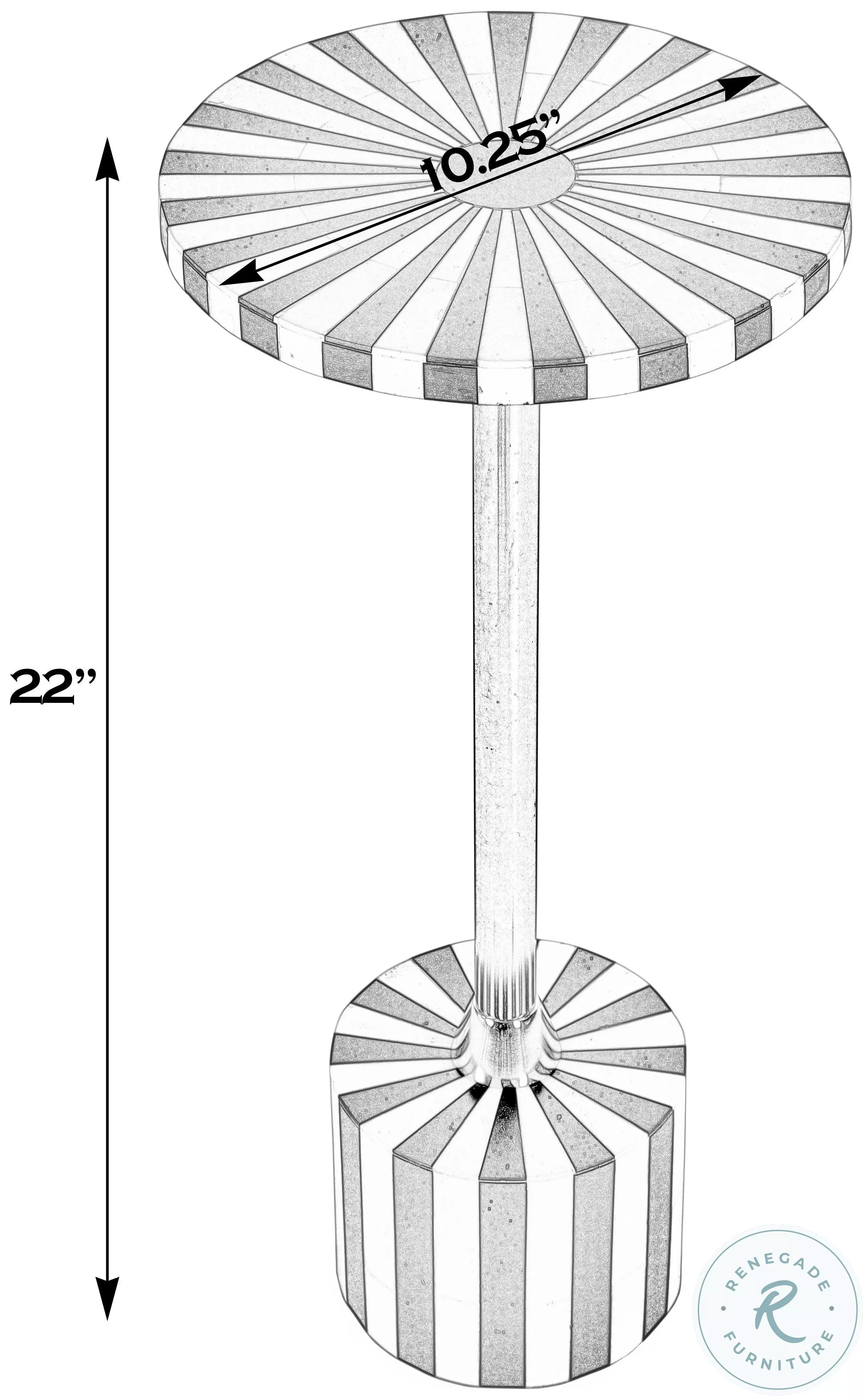 Zane Gray And White Bone Inlay Round Side Table