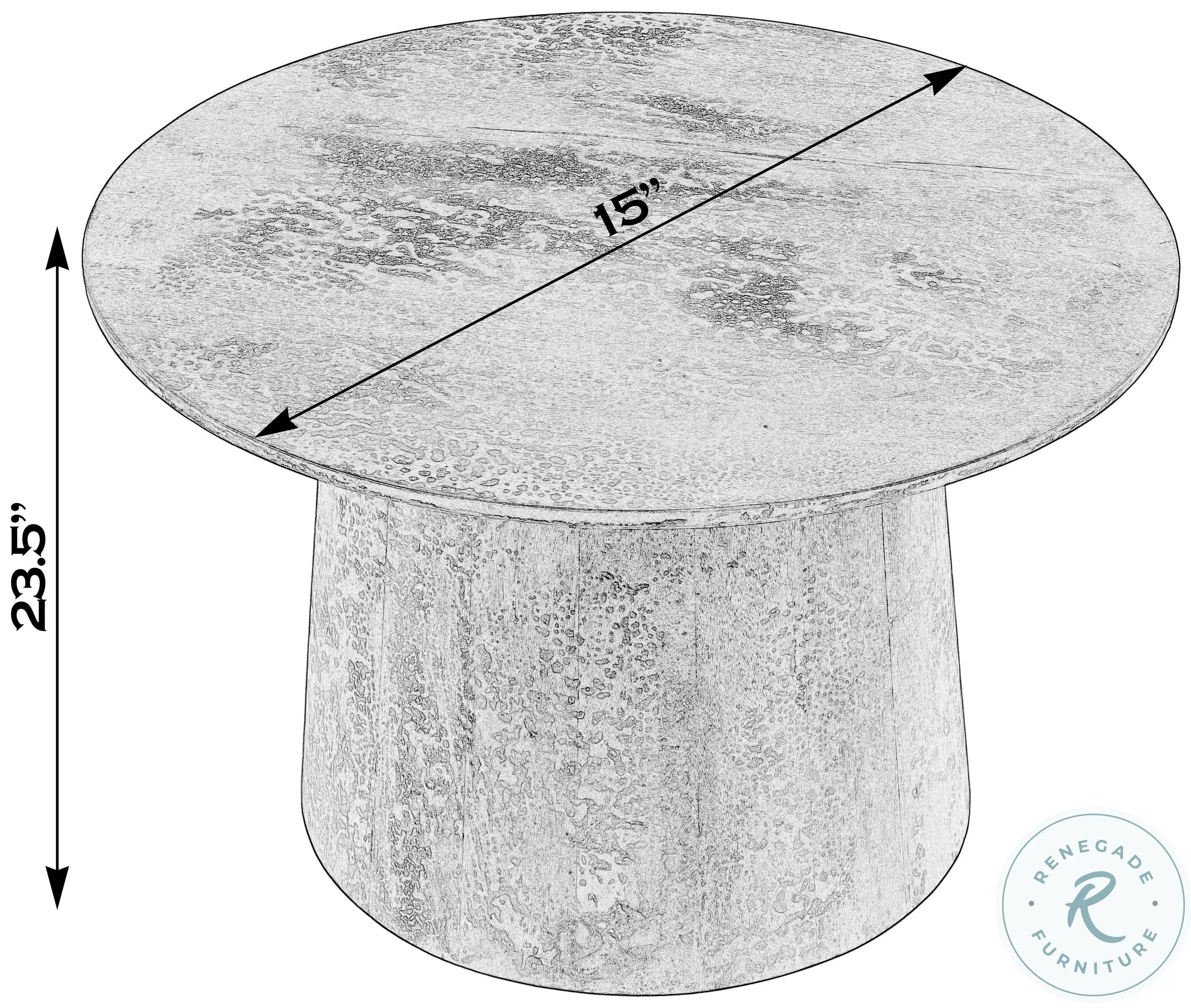 Hattie Antique Walnut Drum Cocktail Table