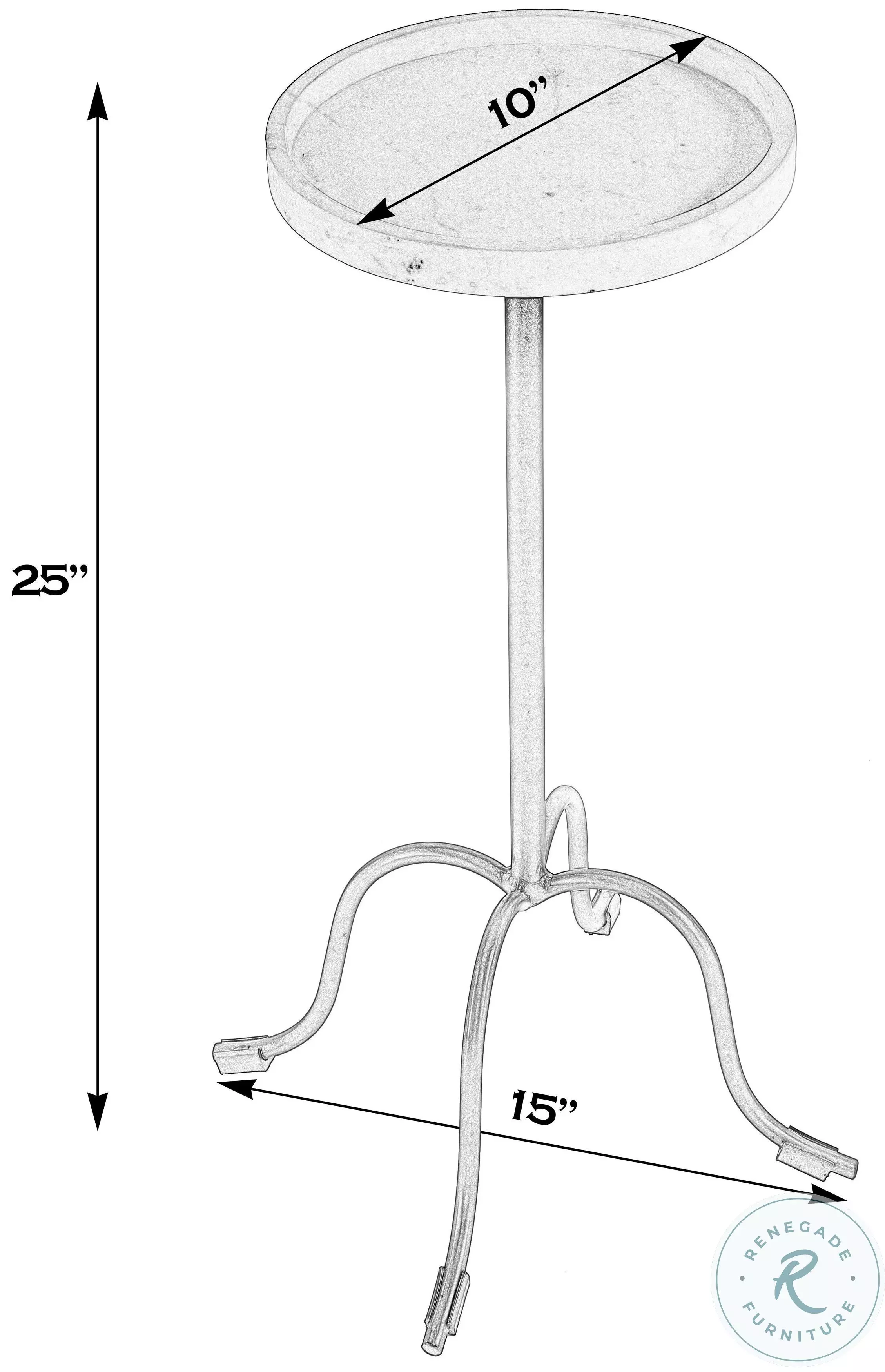 Berlin White and Black Round Side Table