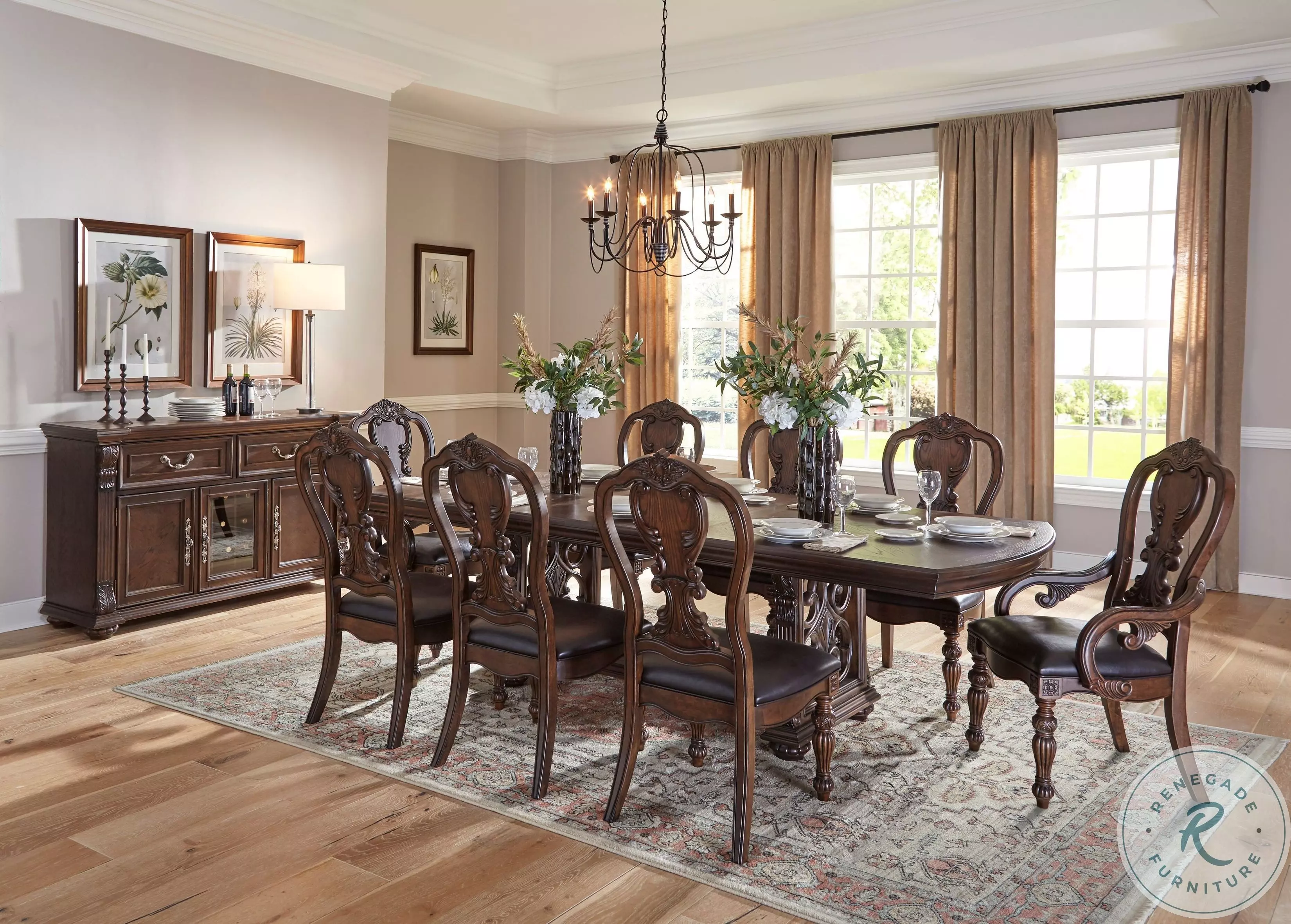 Bergen Dark Oak Arm Chair Set Of 2 From Homelegance | Coleman