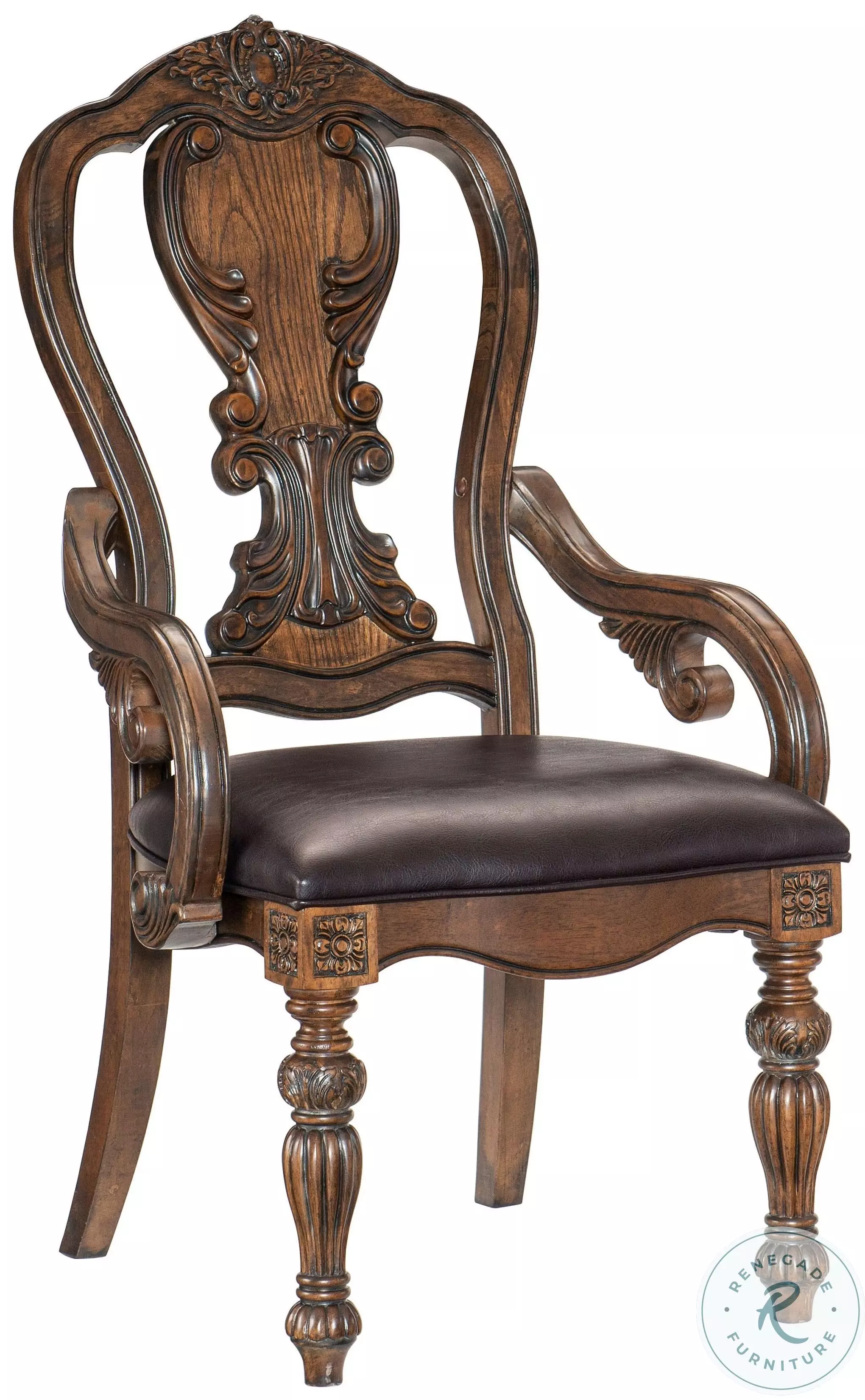 Bergen Dark Oak Arm Chair Set Of 2 From Homelegance | Coleman