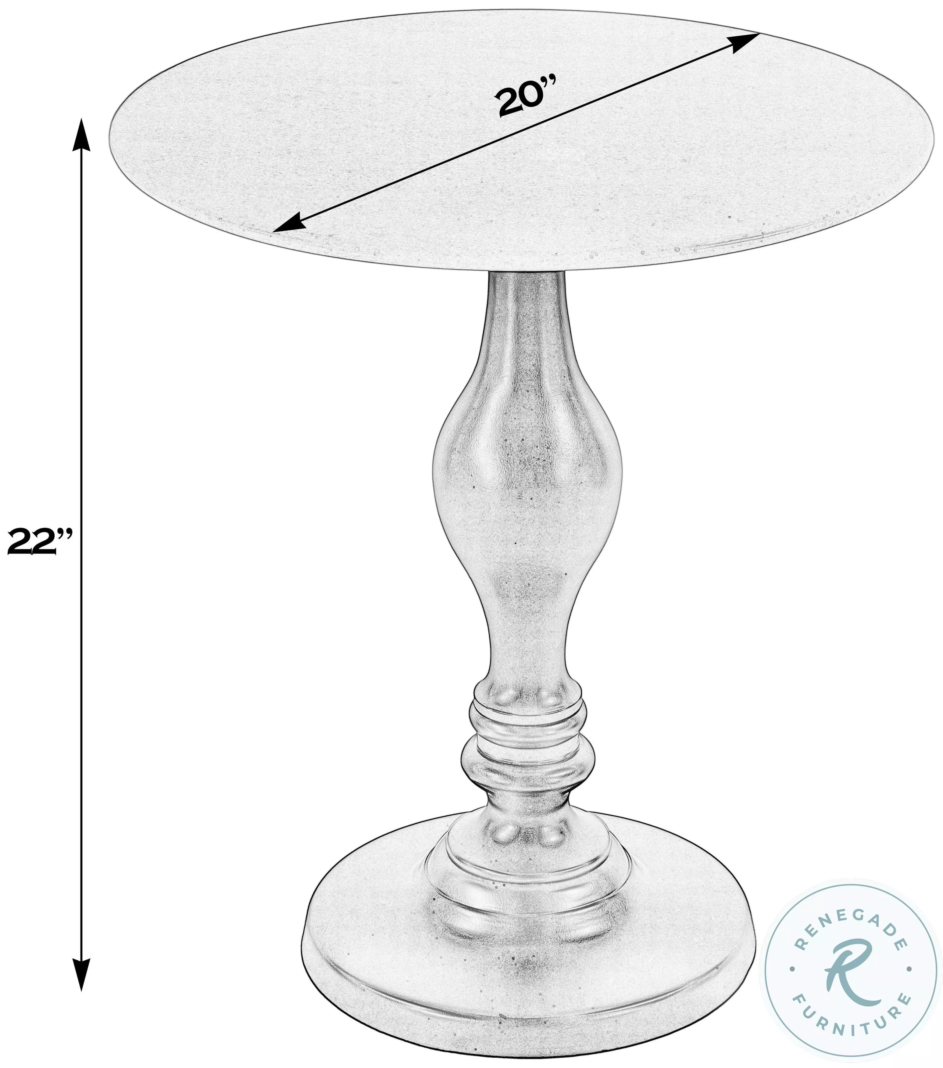 Milan White and Black Round Side Table