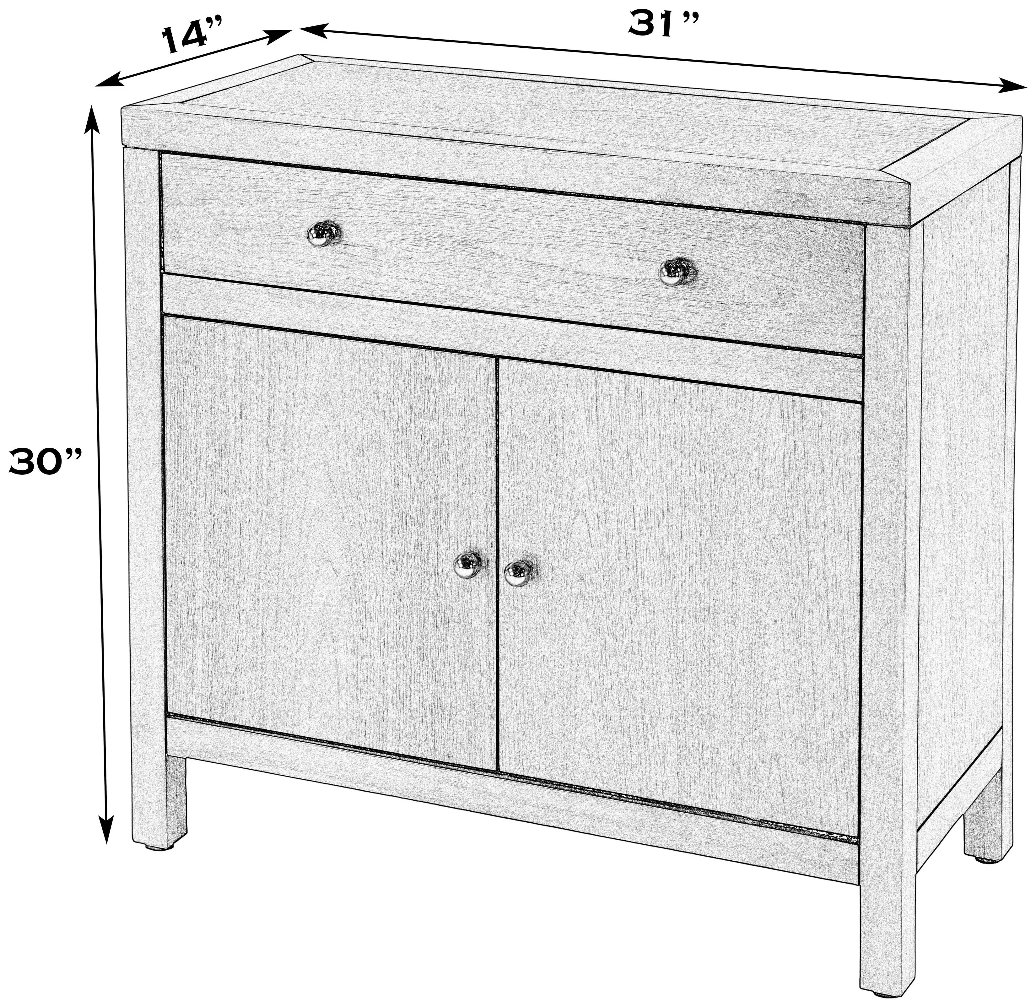 Nora Antique Taupe 31" 1 Drawer 2 Door Accent Storage Cabinet