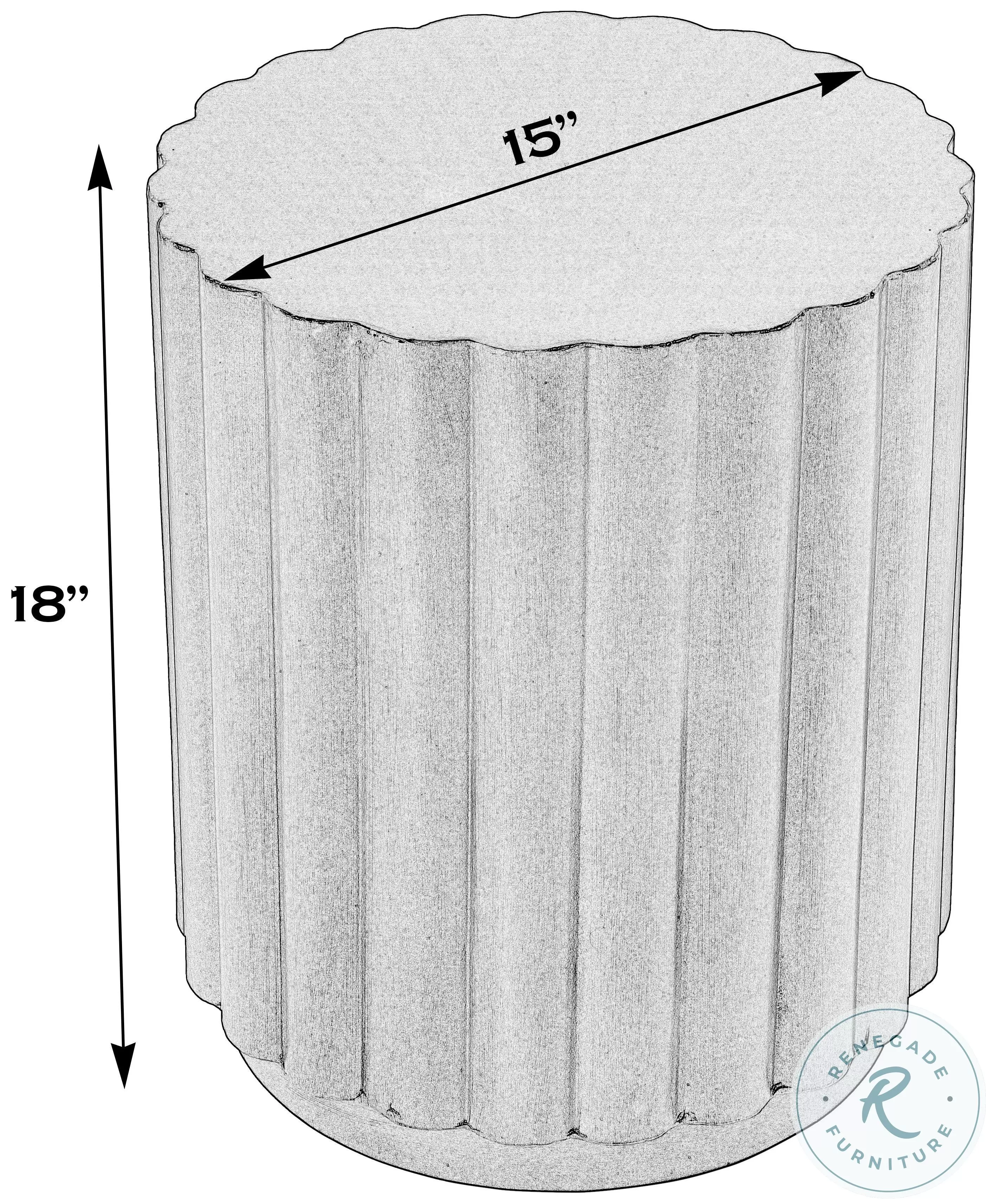 Ava Gray Fluted Round Side Table