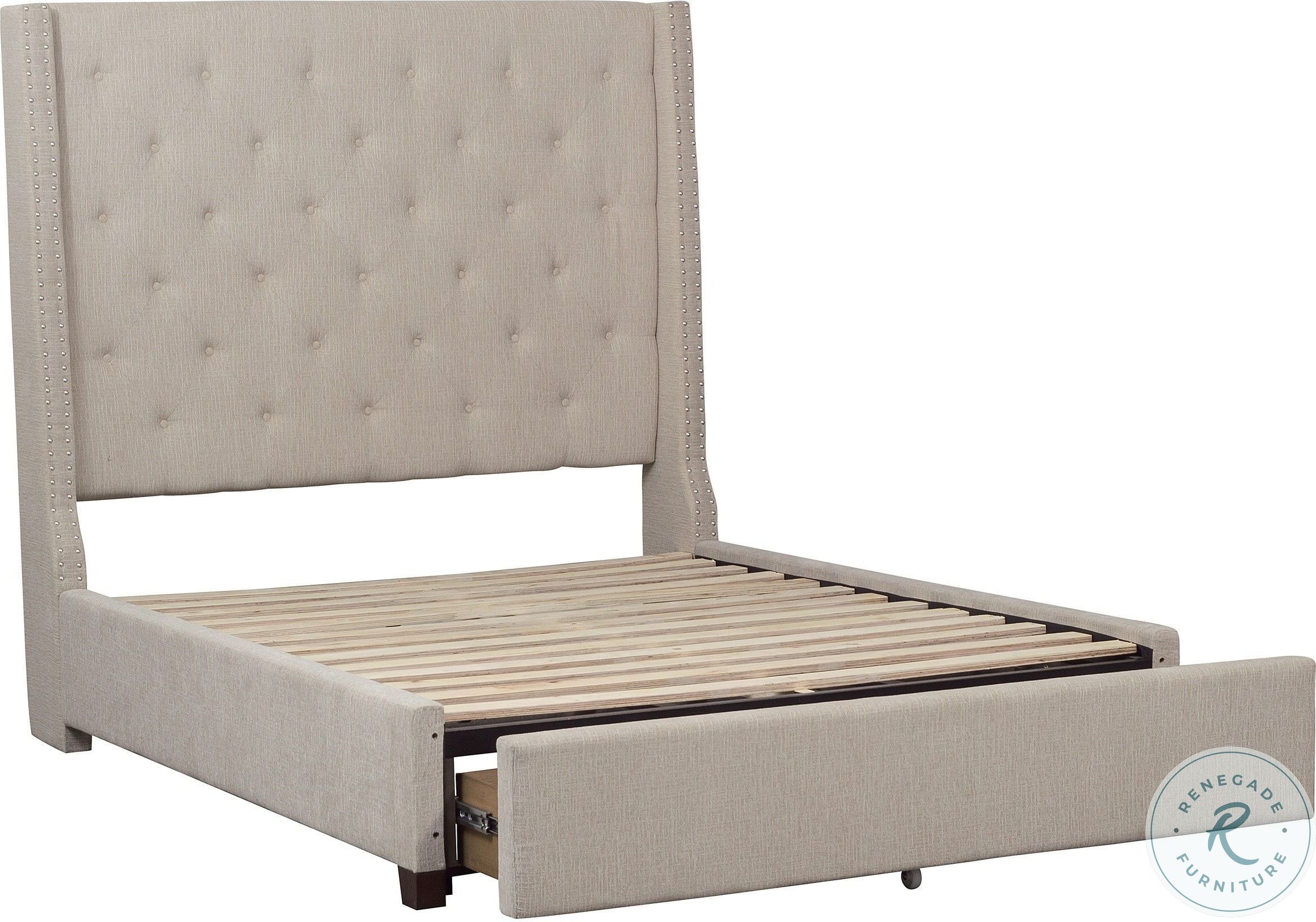 Fairborn Brown Queen Upholstered Platform Storage Bed from Homelegance