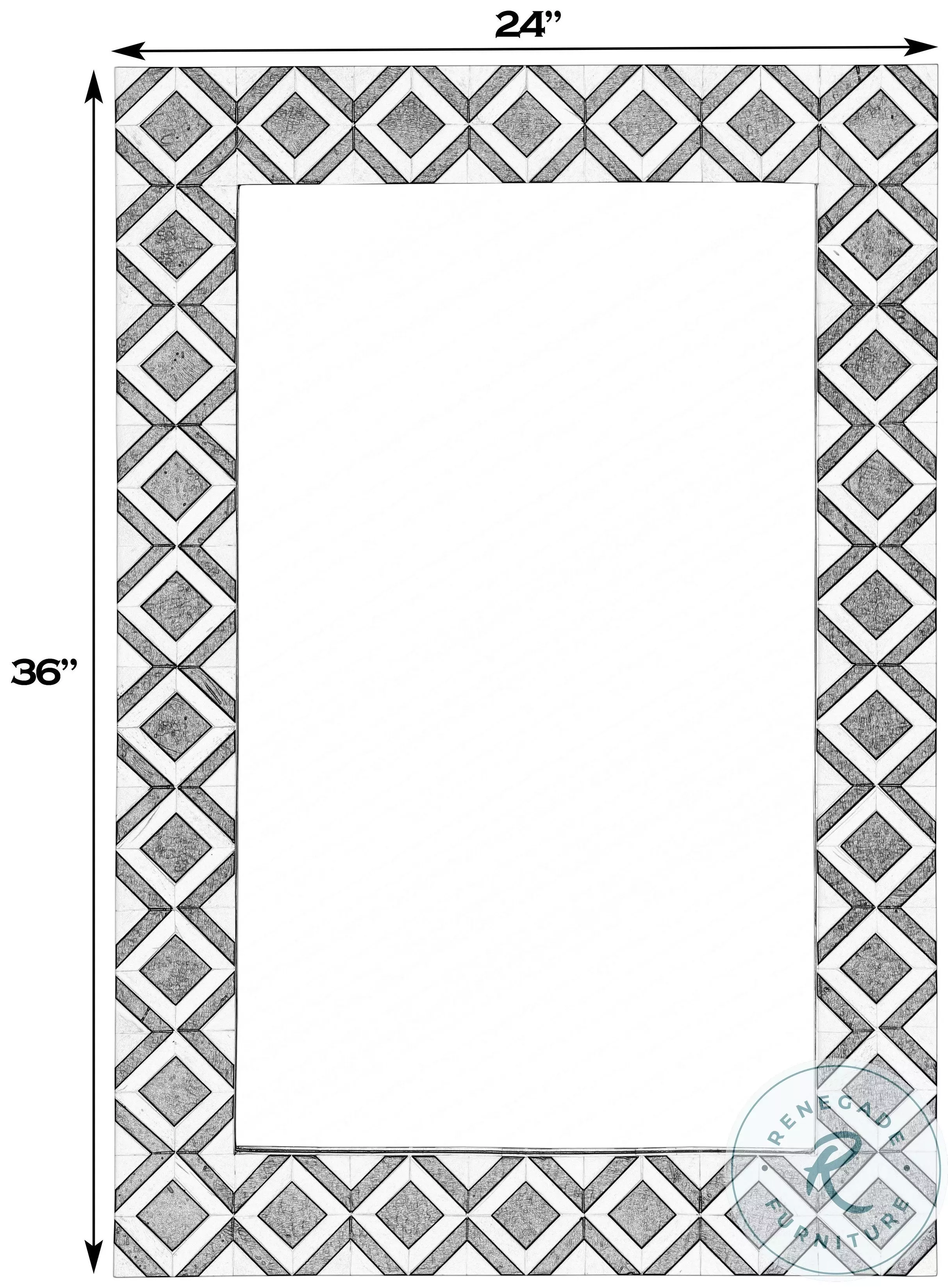 Verona White And Black Bone Wall Mirror