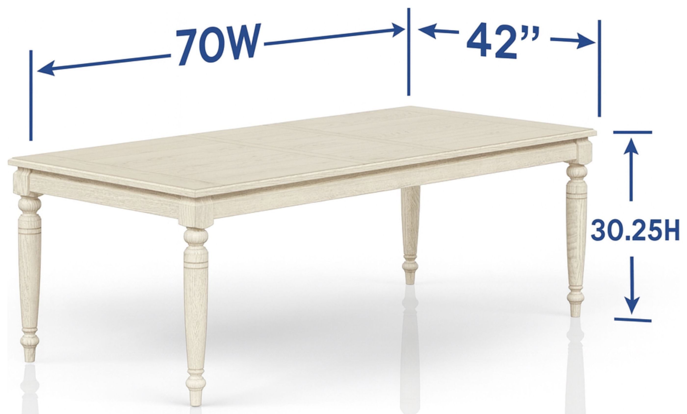 Clover Ridge Whitewash Extendable Dining Table