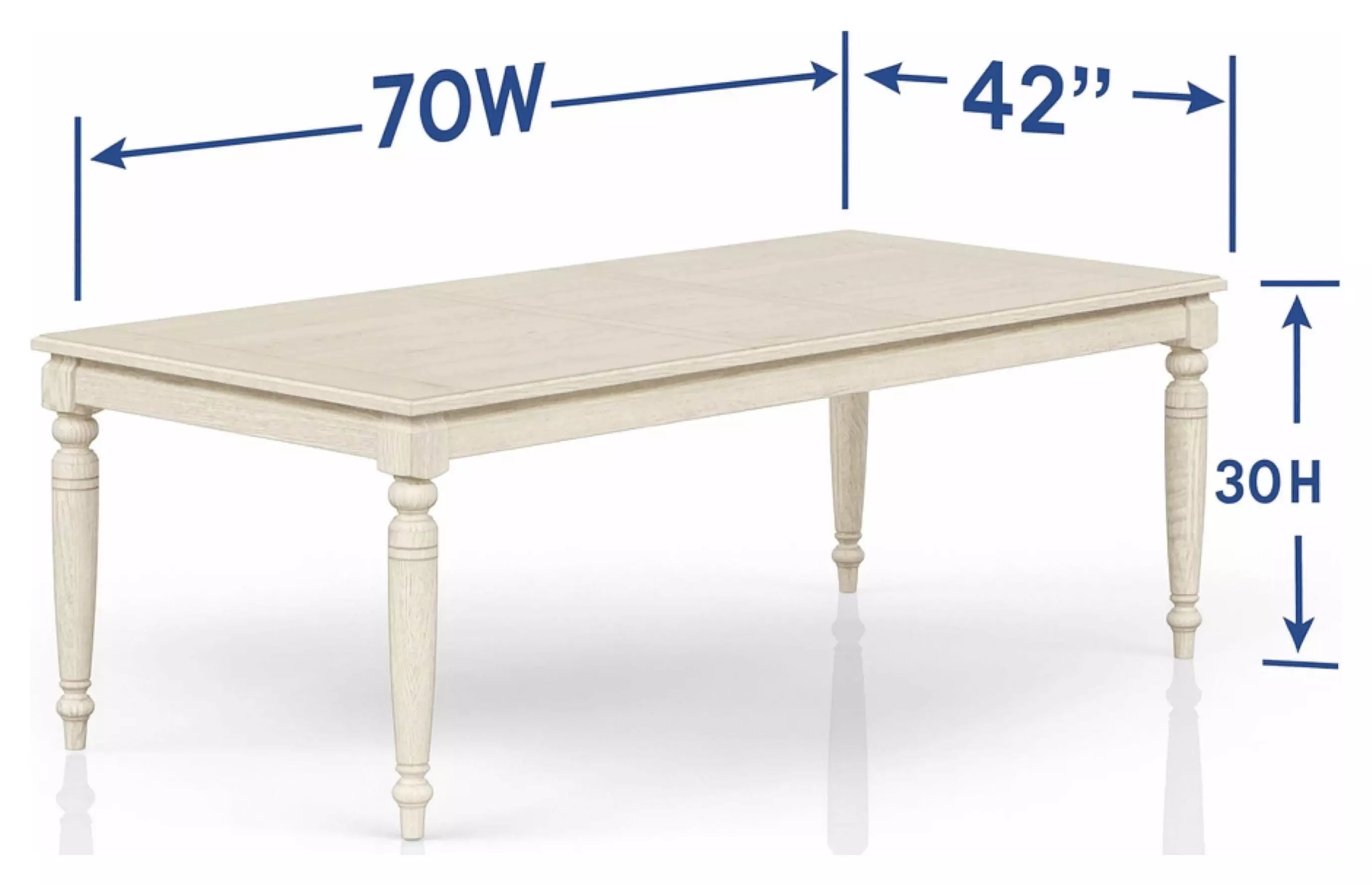 Clover Ridge Whitewash Extendable Dining Table
