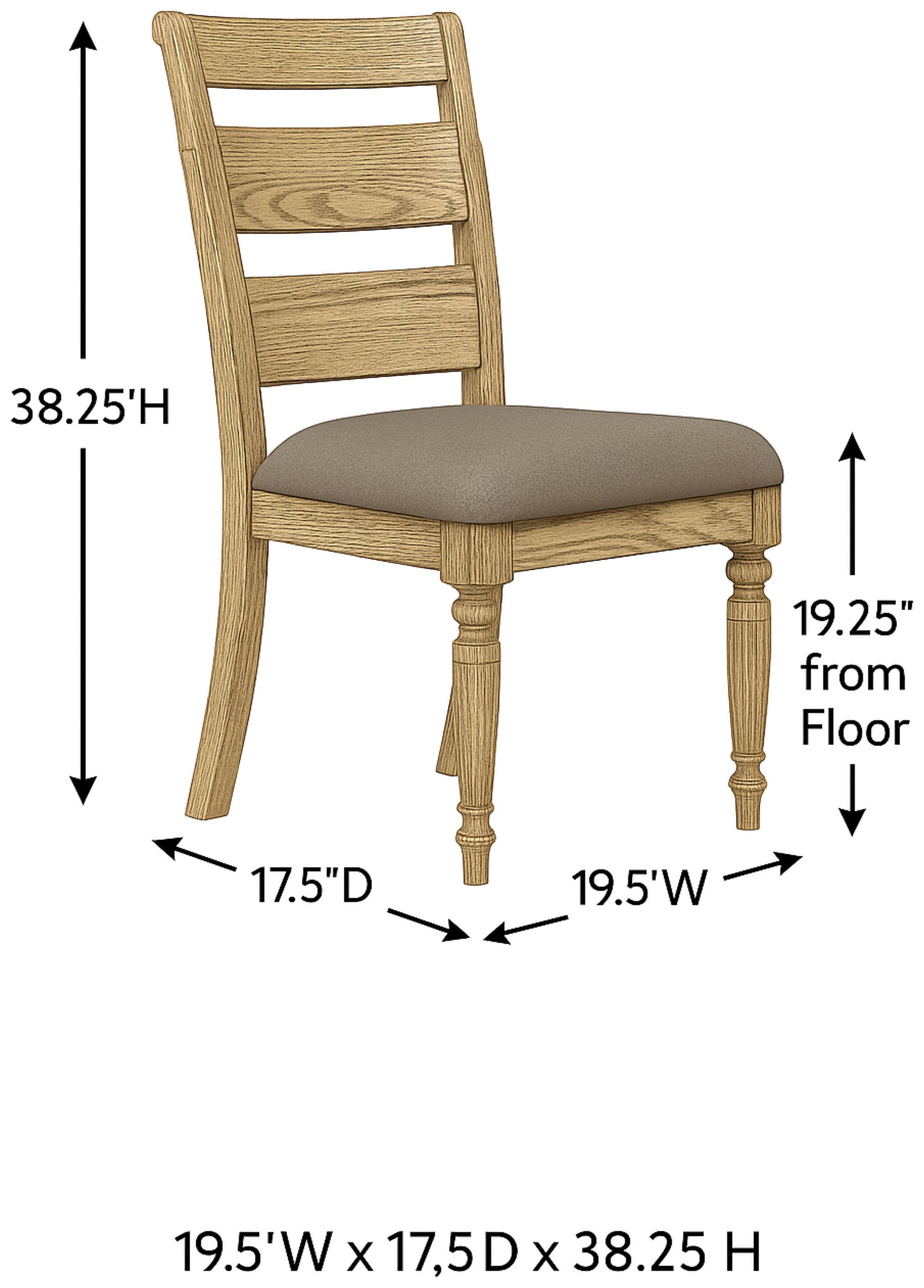 Clover Ridge Carmel Ladder Back Side Chair Set of 2