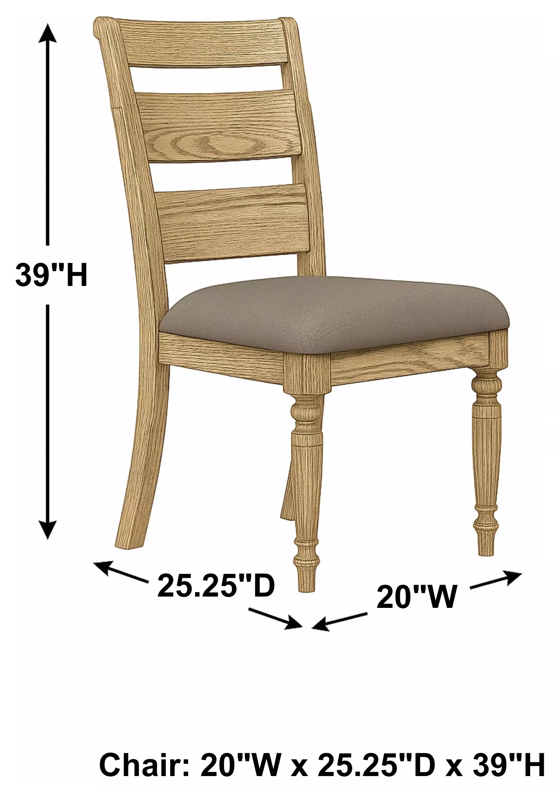 Clover Ridge Carmel Ladder Back Side Chair Set of 2