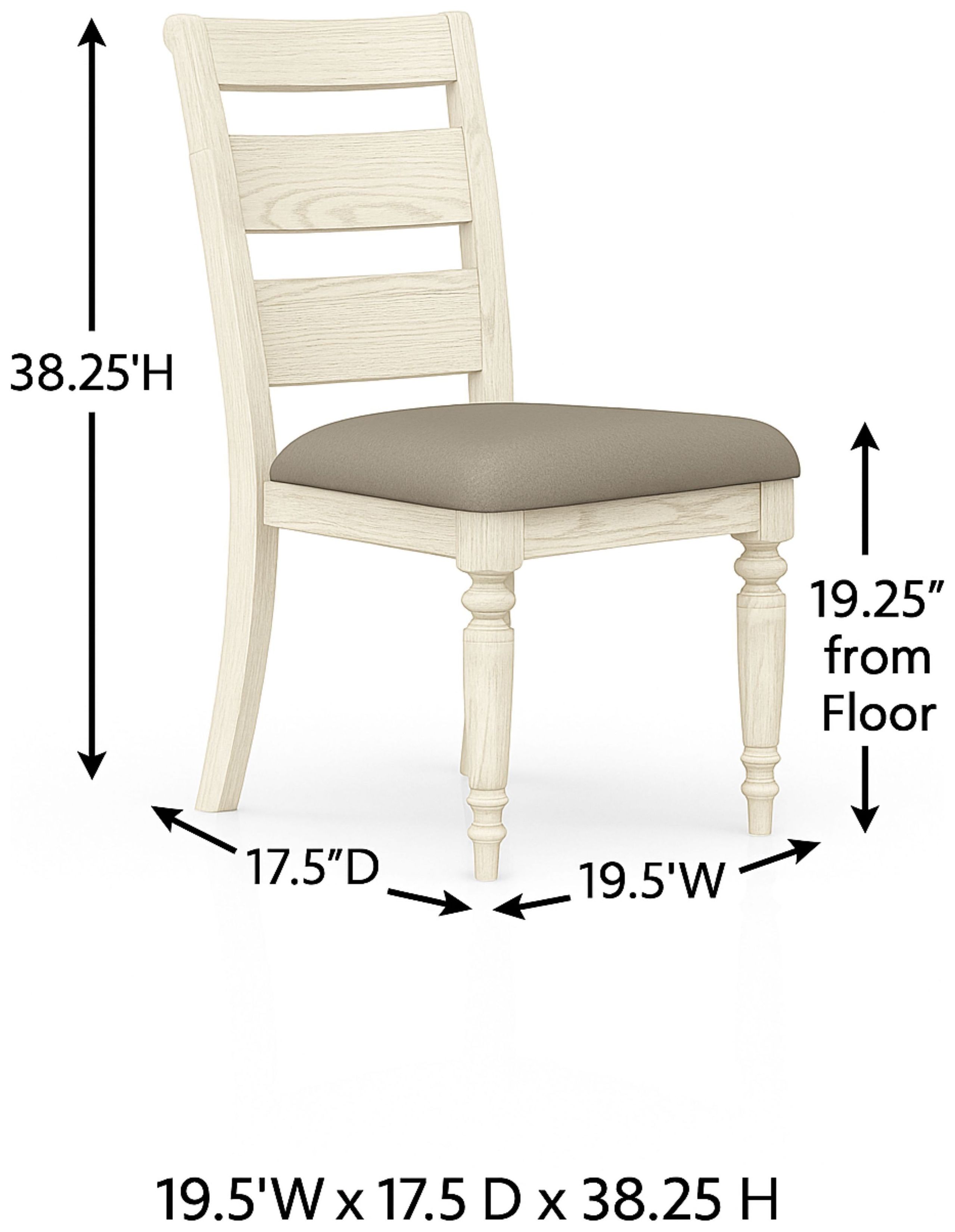 Clover Ridge Whitewash Ladder Back Side Chair Set of 2
