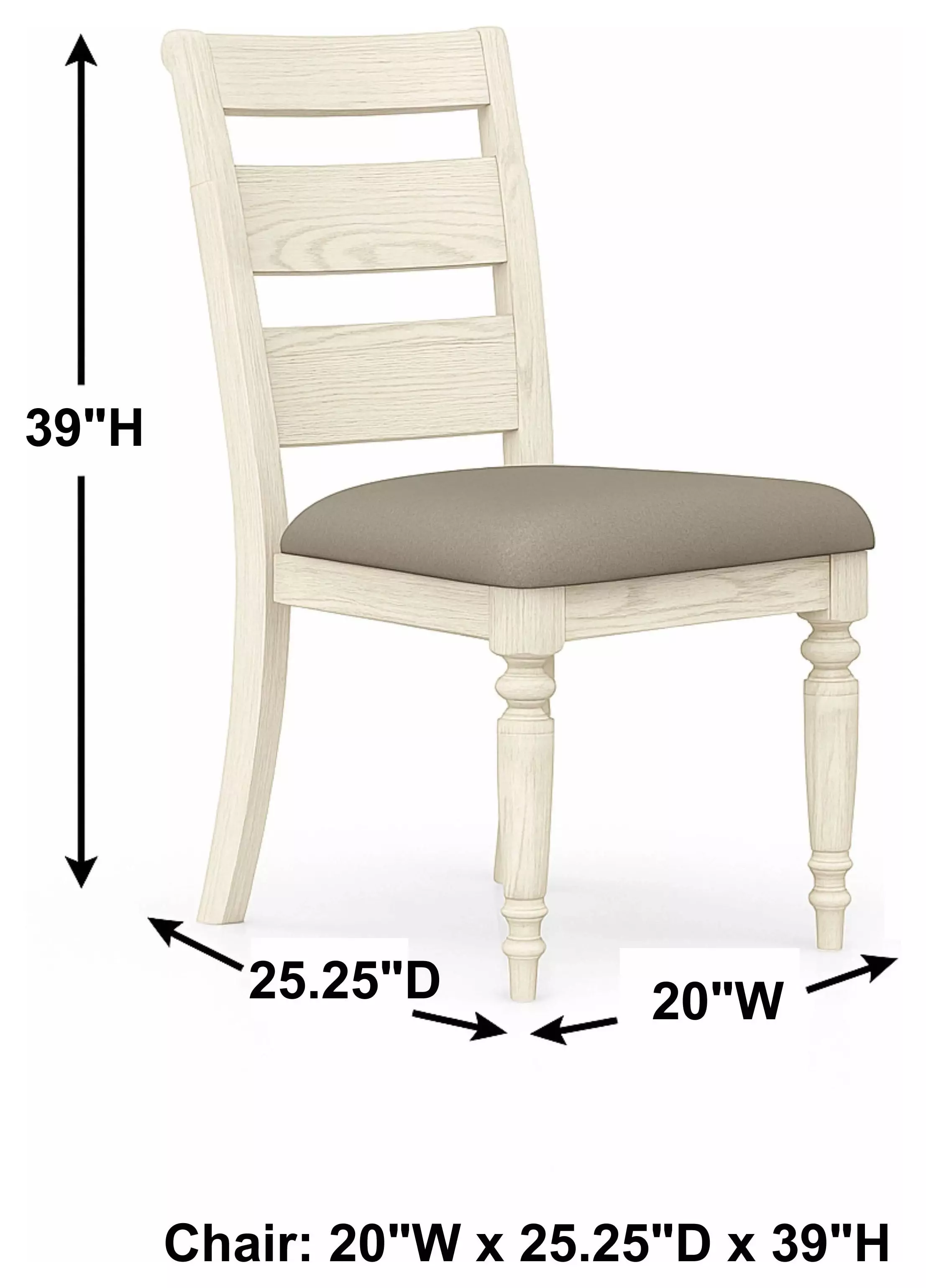 Clover Ridge Whitewash Ladder Back Side Chair Set of 2
