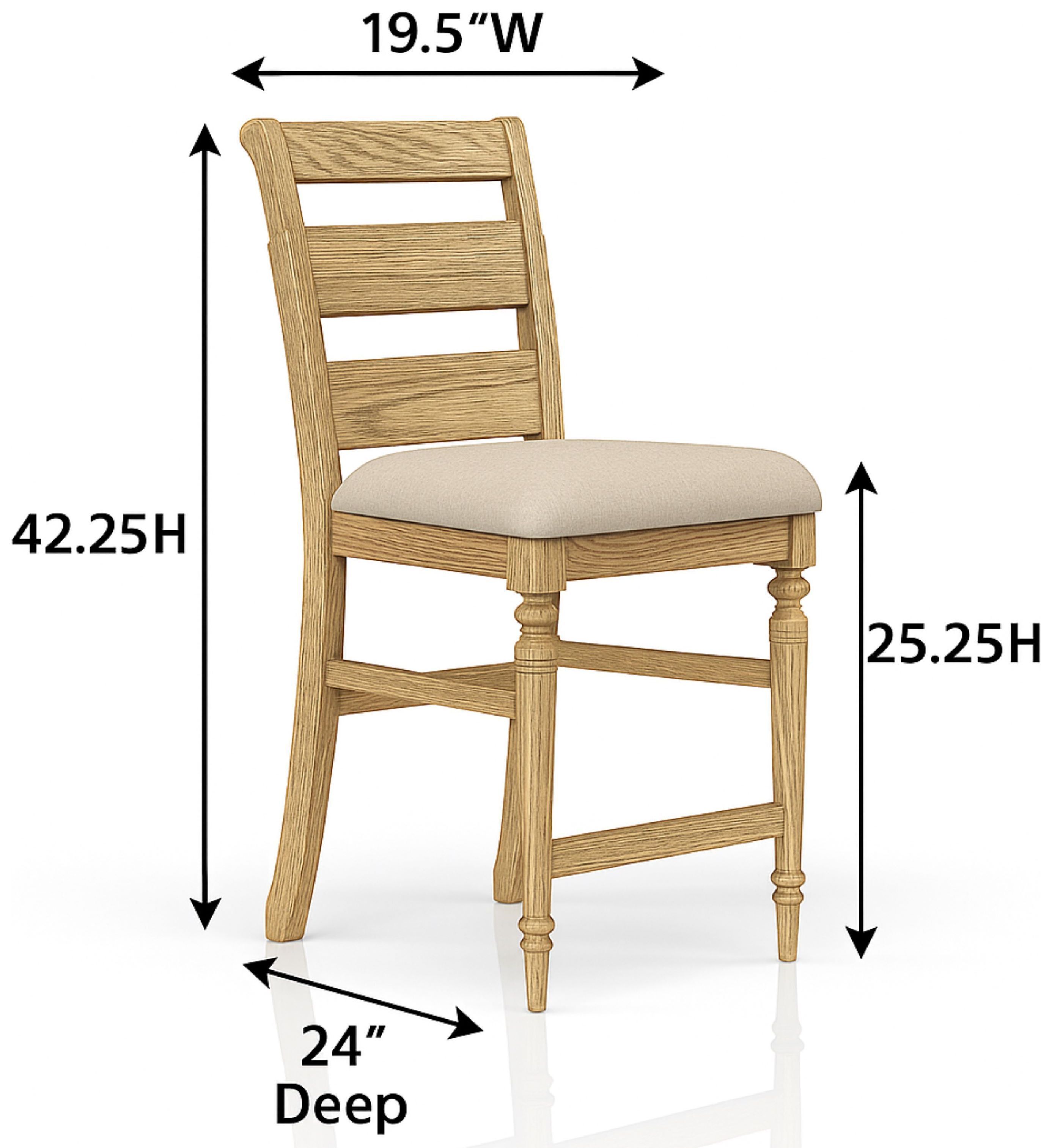 Clover Ridge Carmel Ladder Back Counter Stool Set of 2