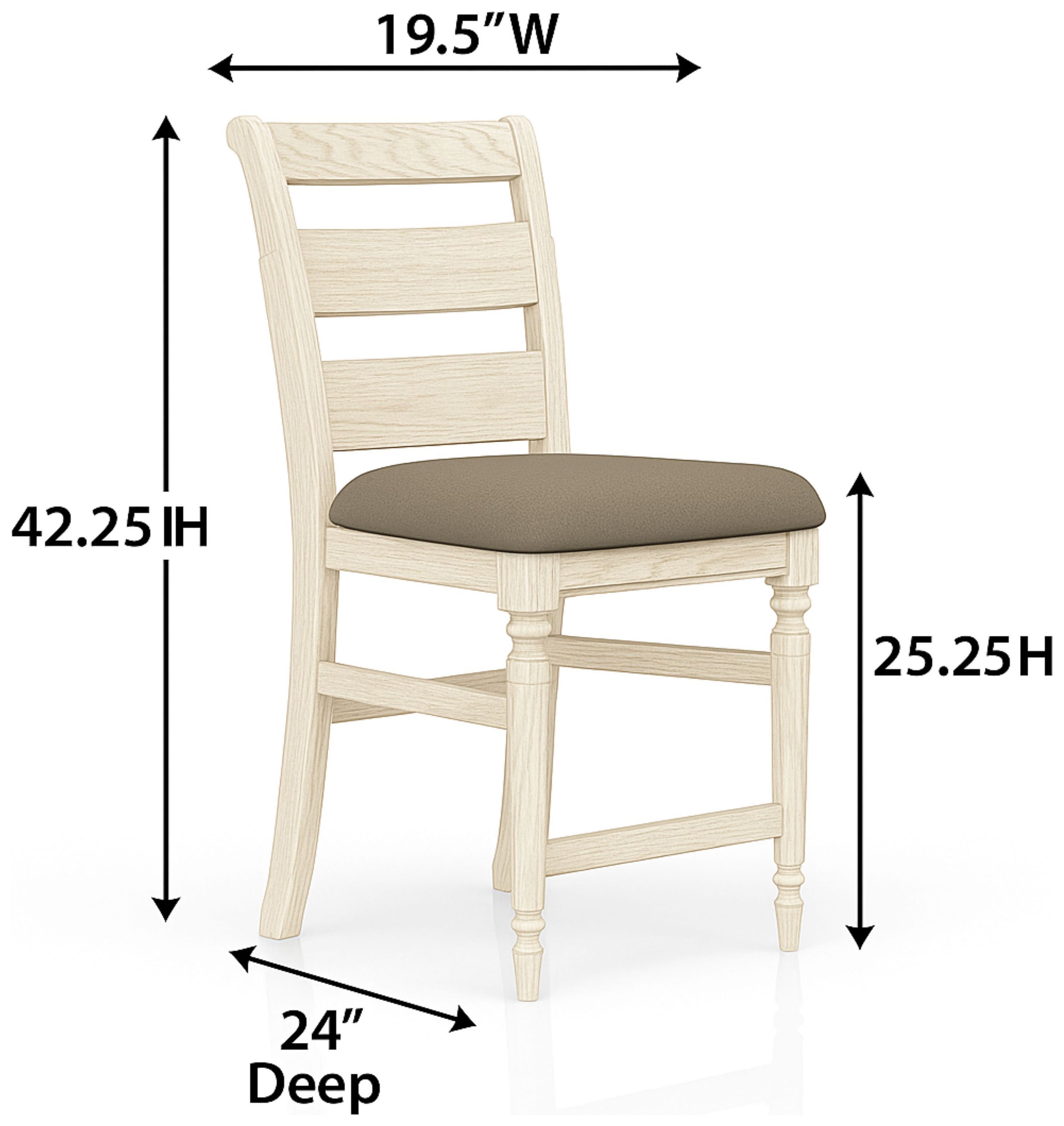 Clover Ridge Whitewash Ladder Back Counter Stool Set of 2