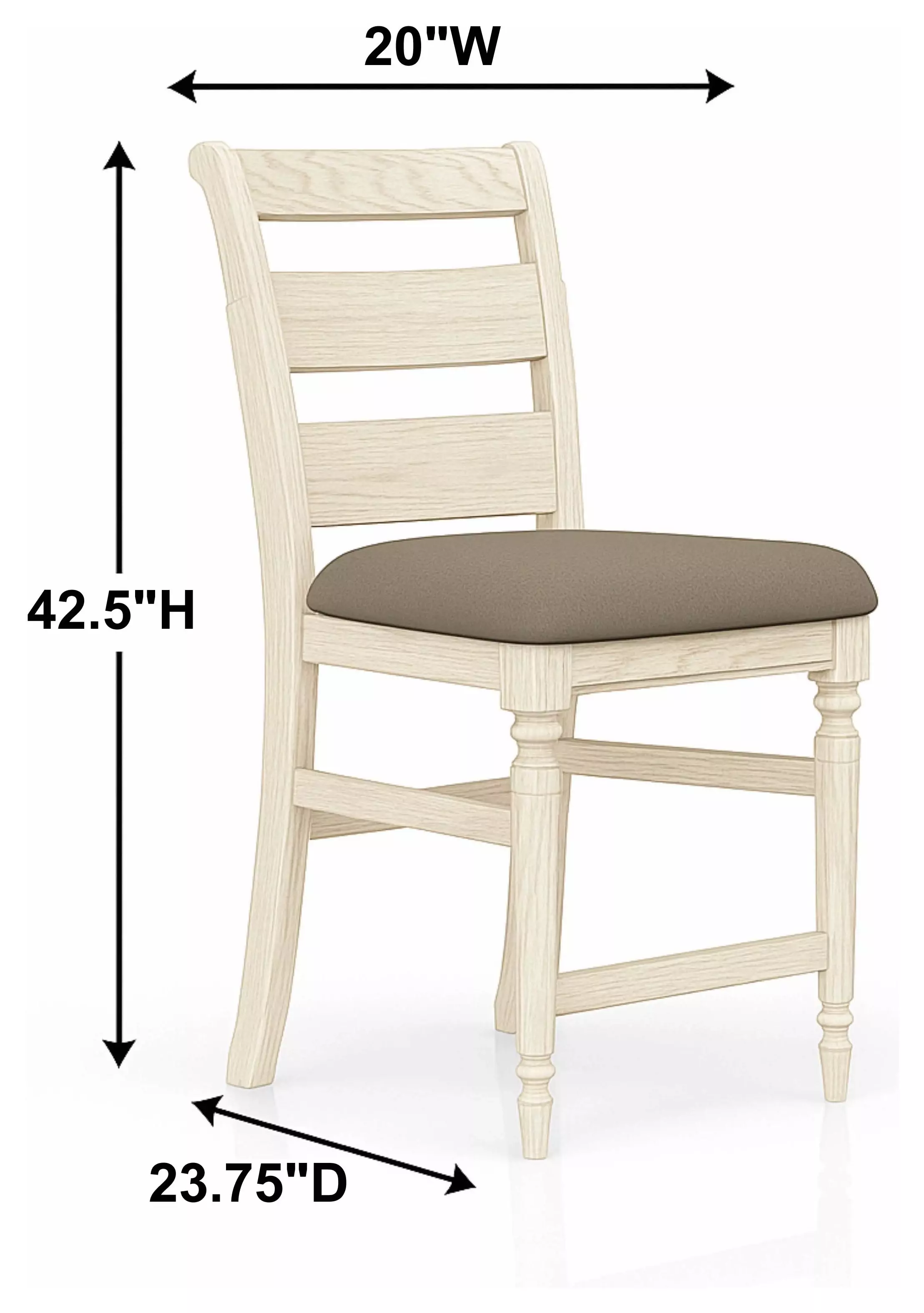 Clover Ridge Whitewash Ladder Back Counter Stool Set of 2
