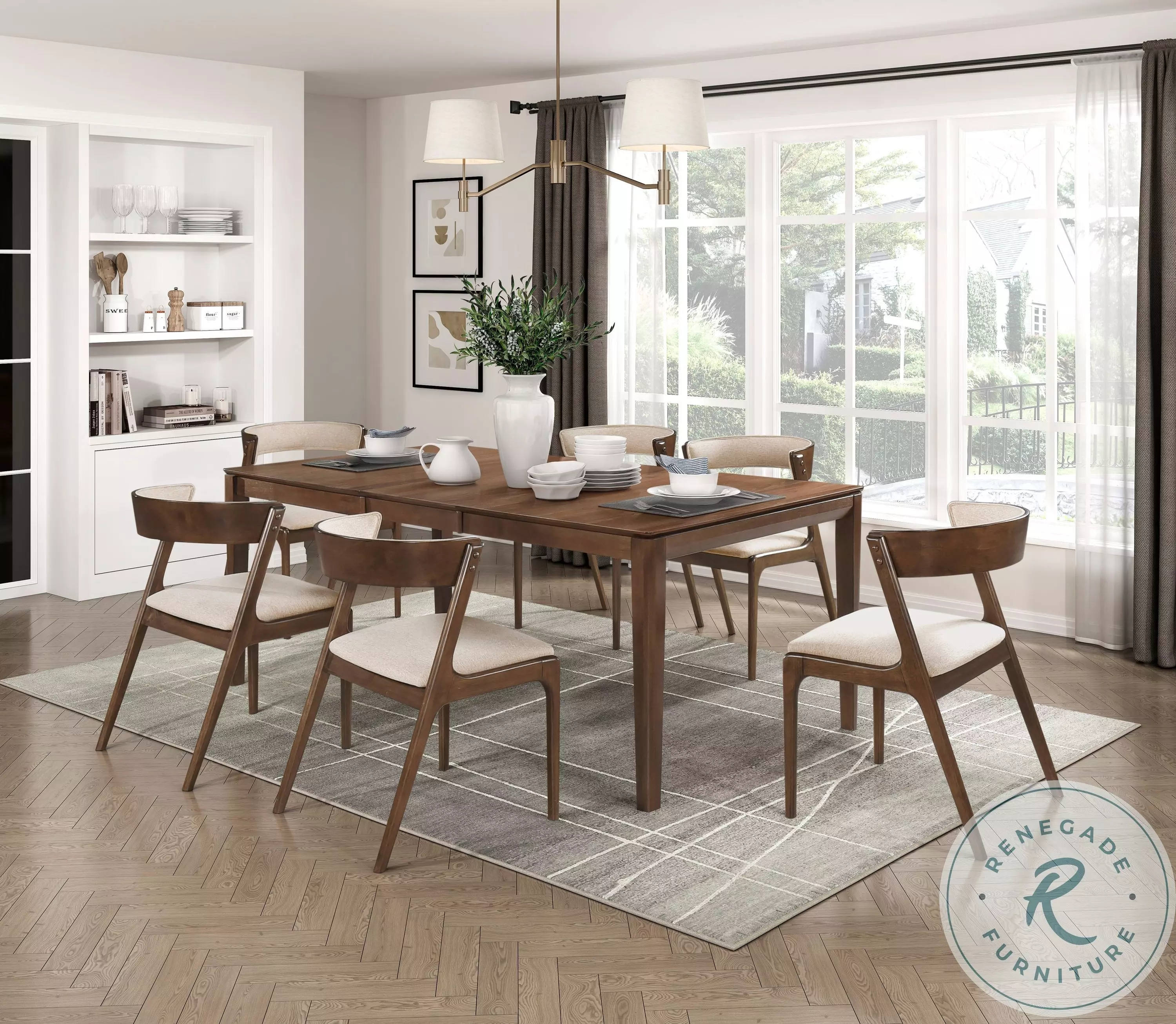 Leawood Walnut Extendable Dining Table From Homelegance